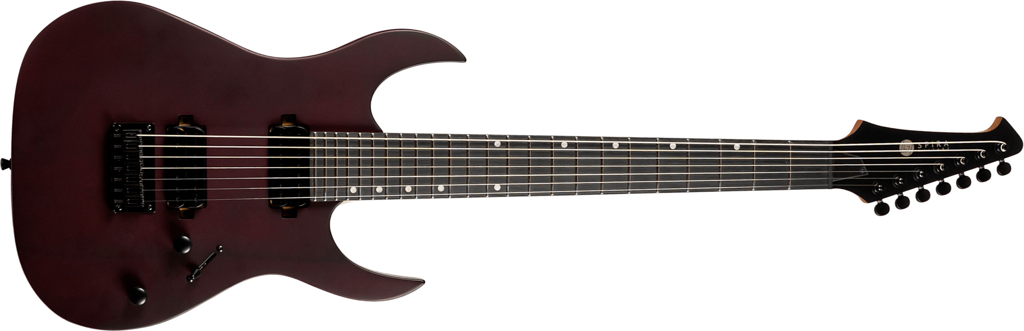 Spira Guitars S407 Mwr 7c Baryton 2h Ht Eb - Wine Red Satin - Bariton elektrische gitaar - Main picture