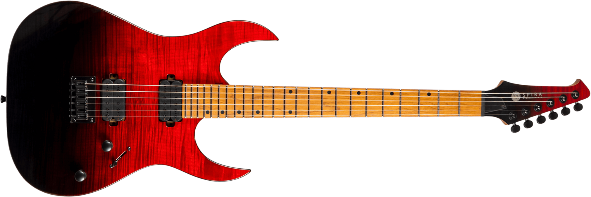 Spira Guitars S450 Trd 2h Ht Mn - Trans Red/black - Metalen elektrische gitaar - Main picture
