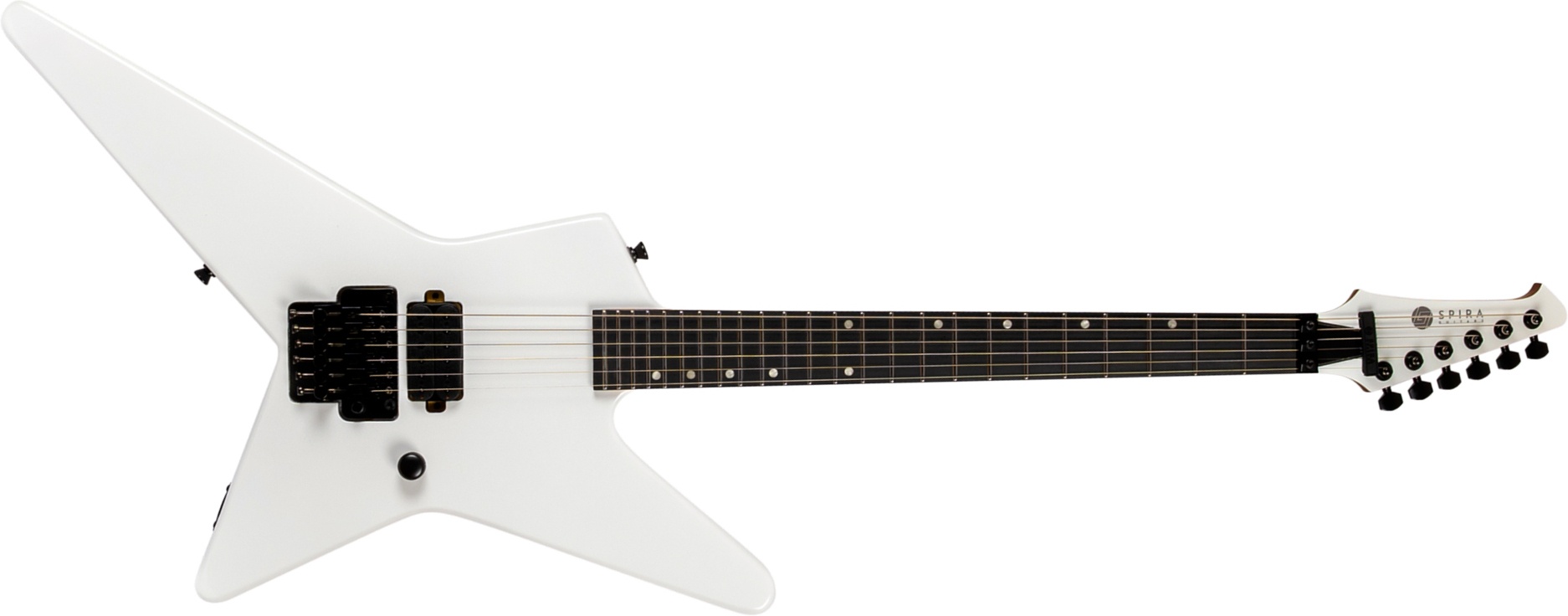 Spira Guitars Sr420 Wh 1h Fr Eb - White Satin - Metal elektrische gitaar - Main picture