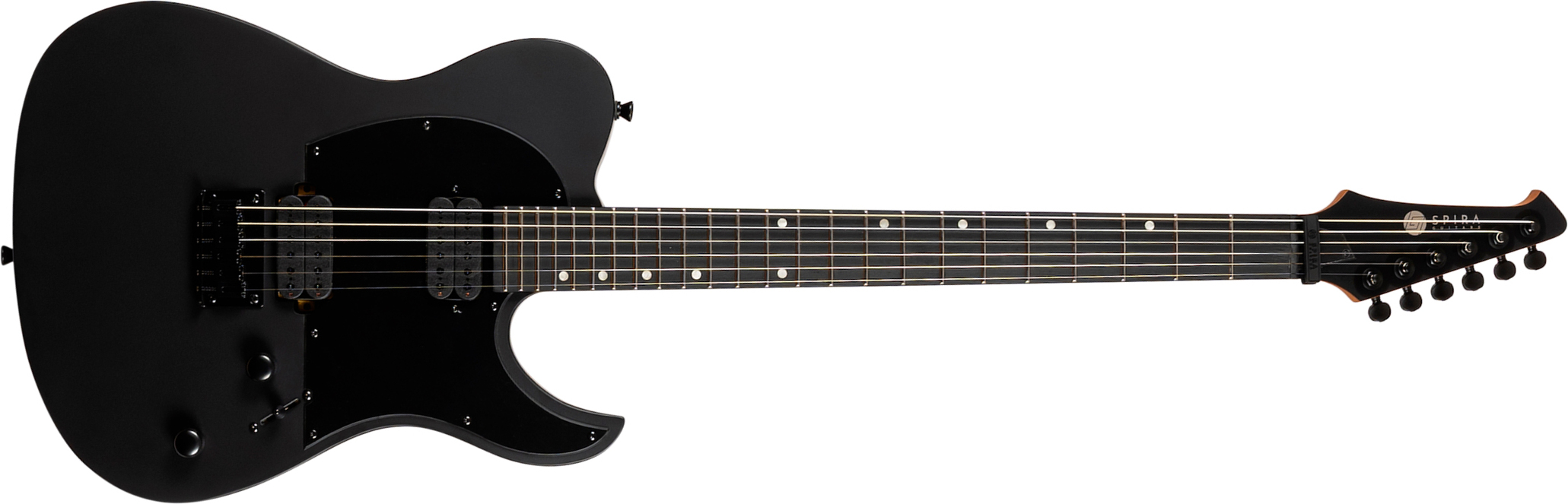 Spira Guitars T400 Mbk Baryton 2h Ht Eb - Black Satin - Bariton elektrische gitaar - Main picture