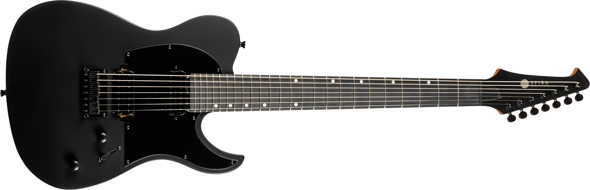 Spira Guitars T407 Mwh 7c 2h Ht Eb - Satin Black - Bariton elektrische gitaar - Main picture
