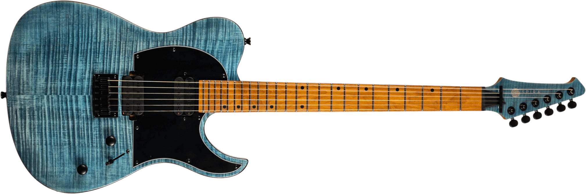 Spira Guitars T450 Tdb 2h Ht Mn - Trans Blue - Televorm elektrische gitaar - Main picture
