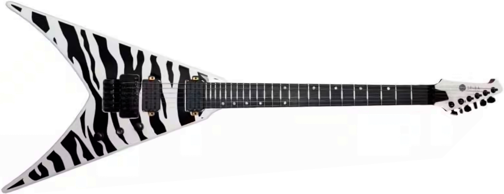 Spira Guitars V420 Wht Ltd 2h Fr Eb - White Tiger - Metal elektrische gitaar - Main picture