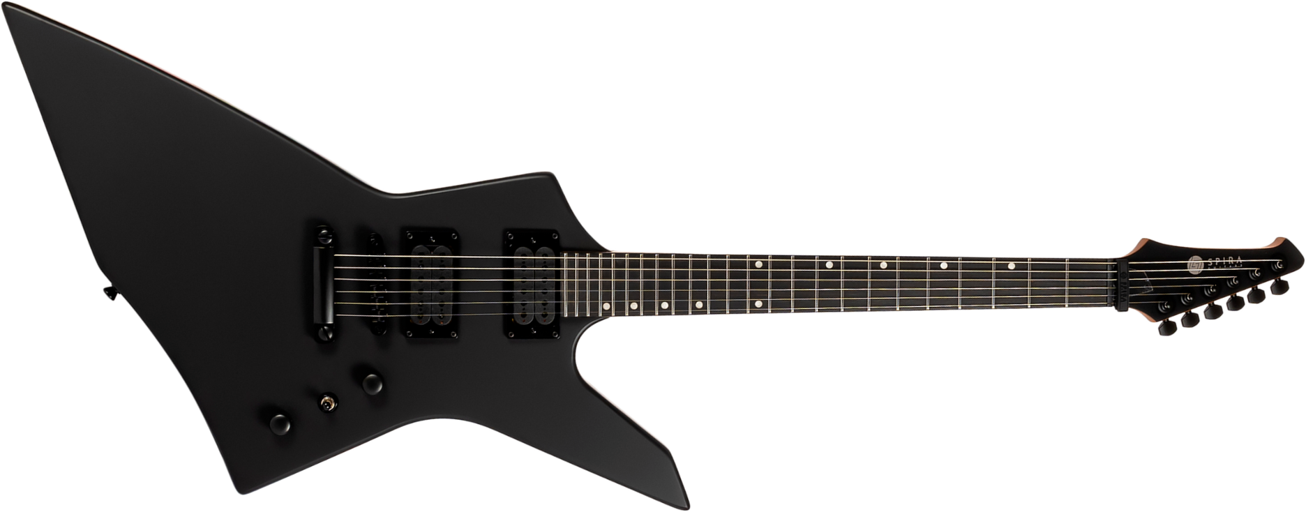 Spira Guitars X400 Mbk 2h Ht Mn - Satin Black - Metal elektrische gitaar - Main picture