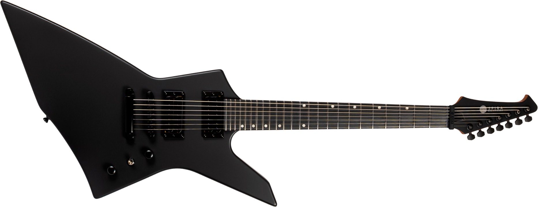 Spira Guitars X407 Mbk 7c 2h Ht Mn - Black Satin - Metal elektrische gitaar - Main picture