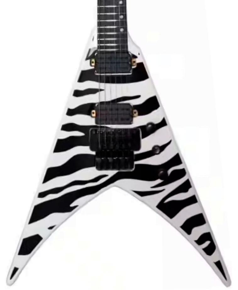 Metal elektrische gitaar Spira guitars V-420 WHT Ltd - White Tiger