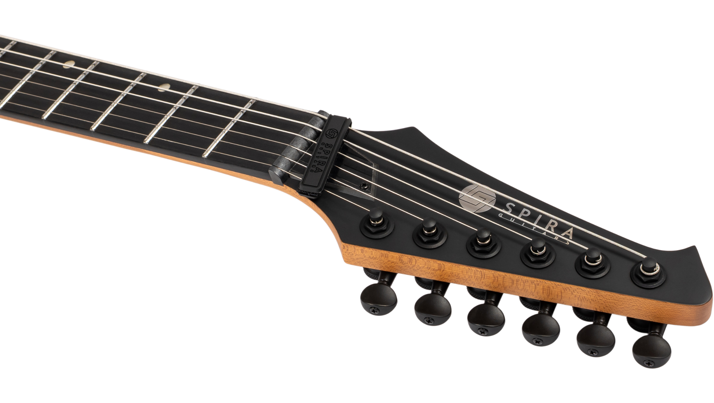 Spira Guitars J400 Mbk Baryton 2h Ht Eb - Black Satin - Bariton elektrische gitaar - Variation 4