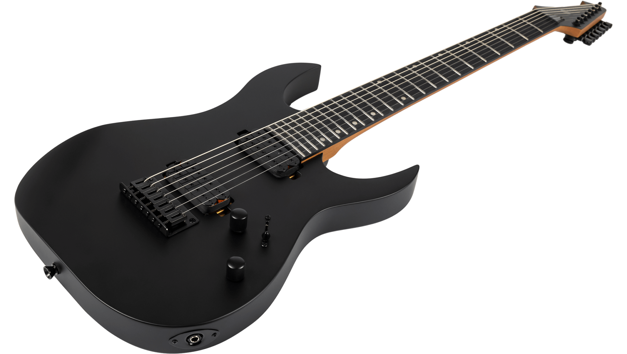 Spira Guitars S407 Mbk 7c Baryton 2h Ht Eb - Satin Black - Bariton elektrische gitaar - Variation 2