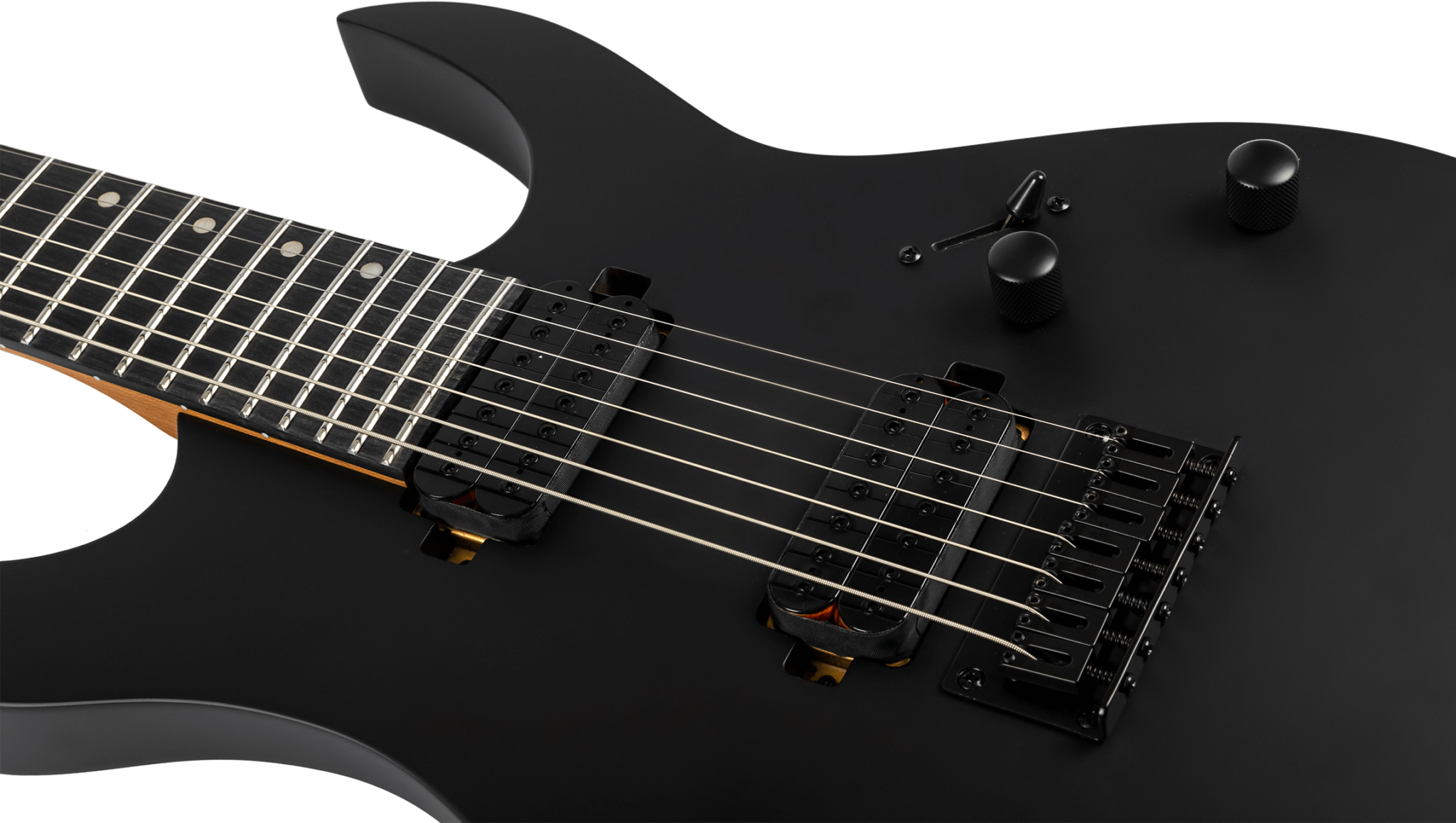 Spira Guitars S407 Mbk 7c Baryton 2h Ht Eb - Satin Black - Bariton elektrische gitaar - Variation 3