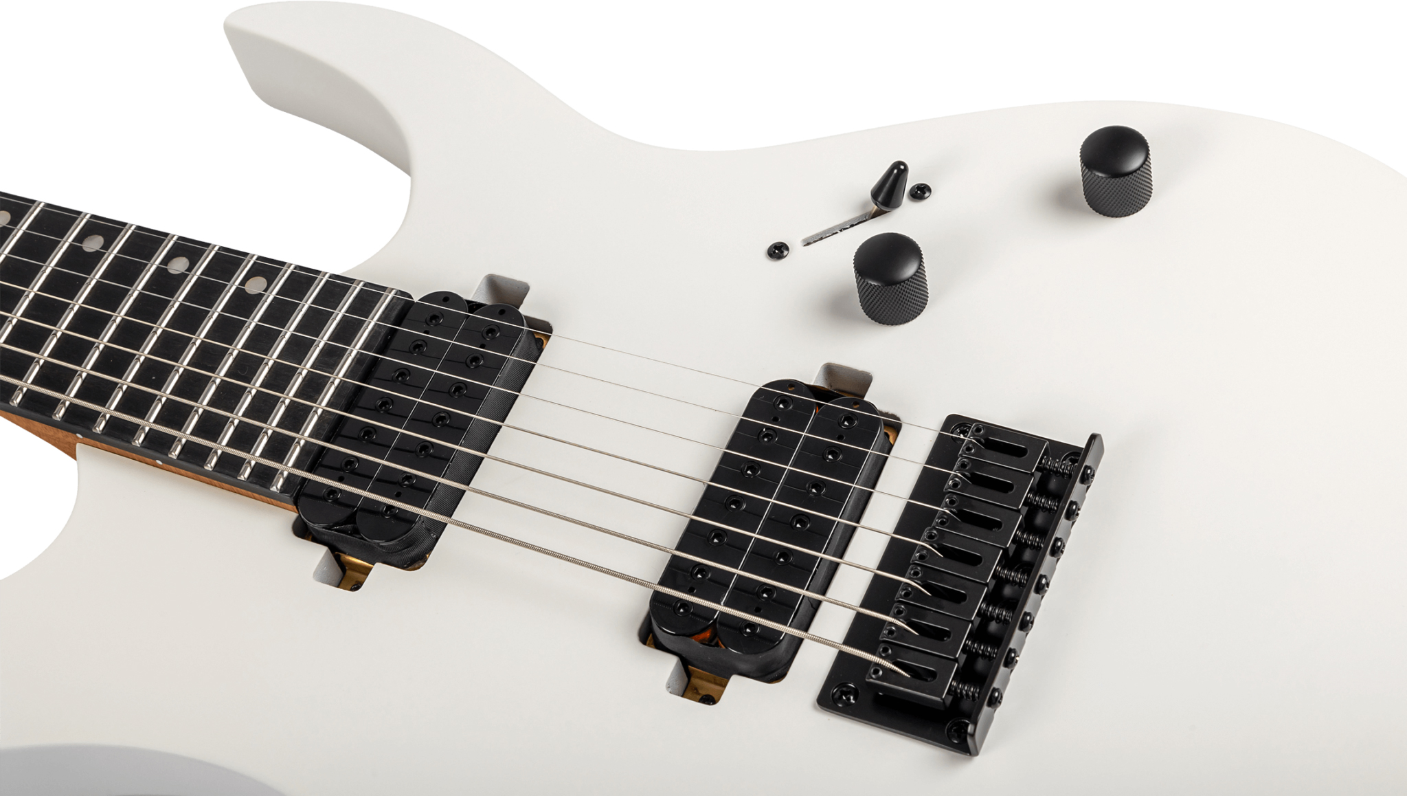 Spira Guitars S407 Mwh 7c Baryton 2h Ht Eb - Satin White - Bariton elektrische gitaar - Variation 3