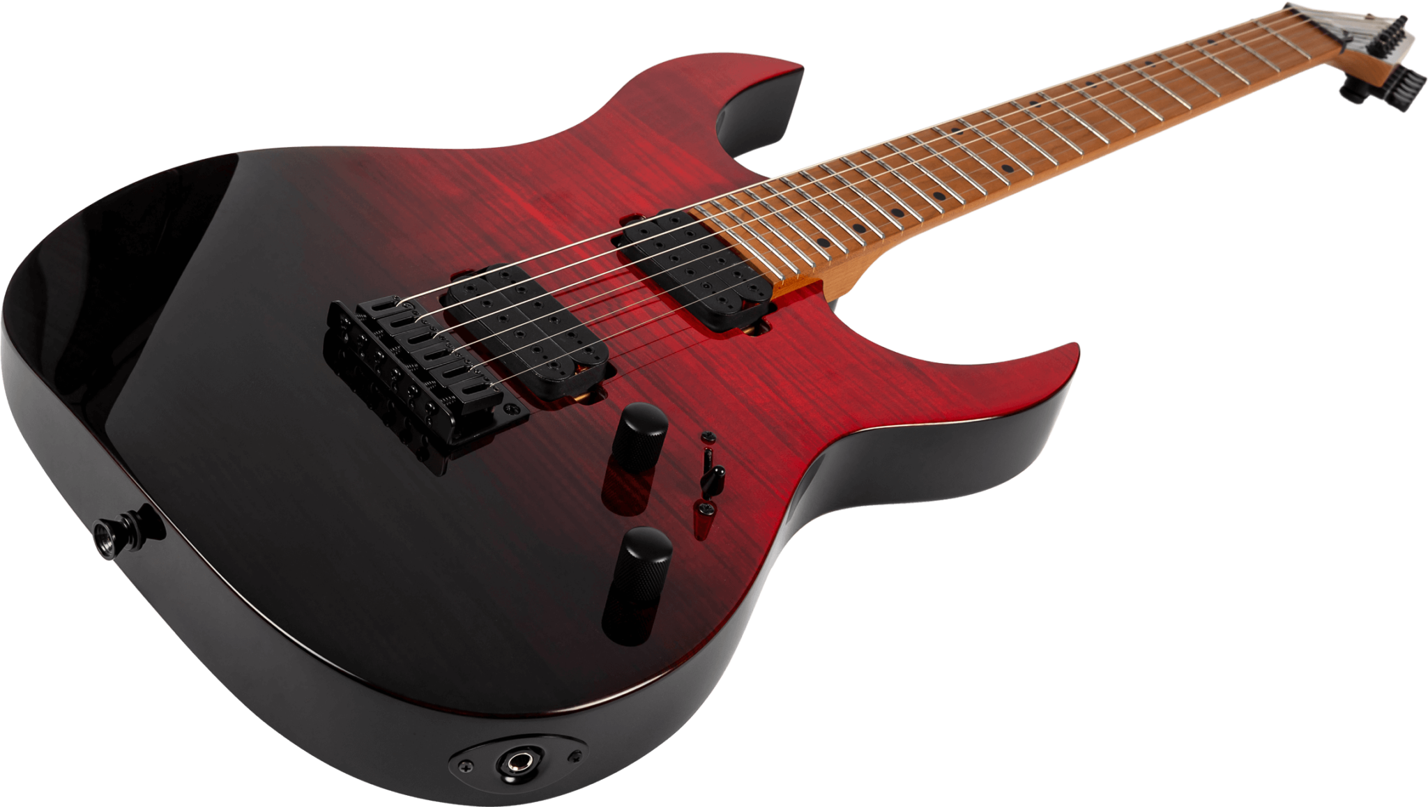 Spira Guitars S450 Trd 2h Ht Mn - Trans Red/black - Metalen elektrische gitaar - Variation 2