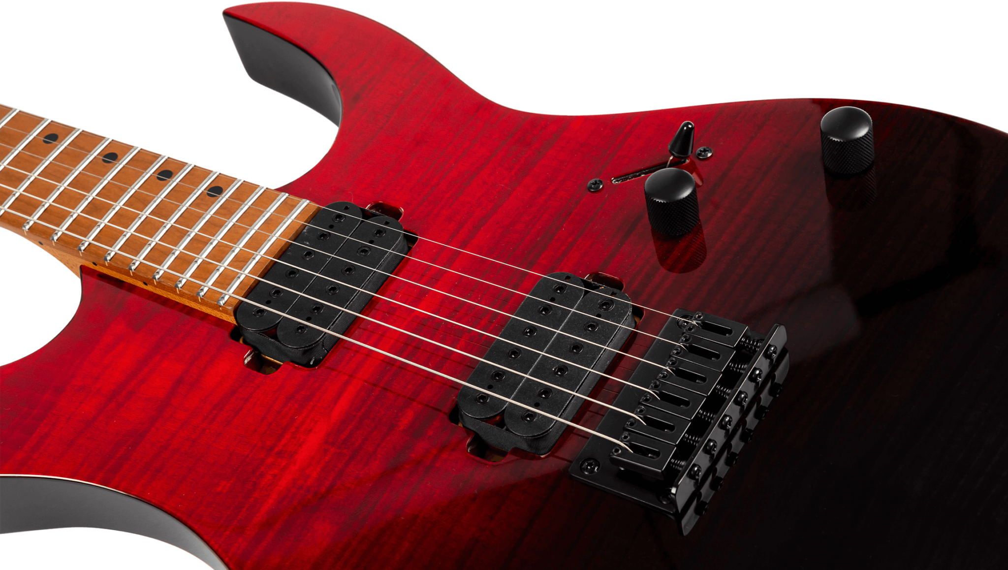 Spira Guitars S450 Trd 2h Ht Mn - Trans Red/black - Metalen elektrische gitaar - Variation 3