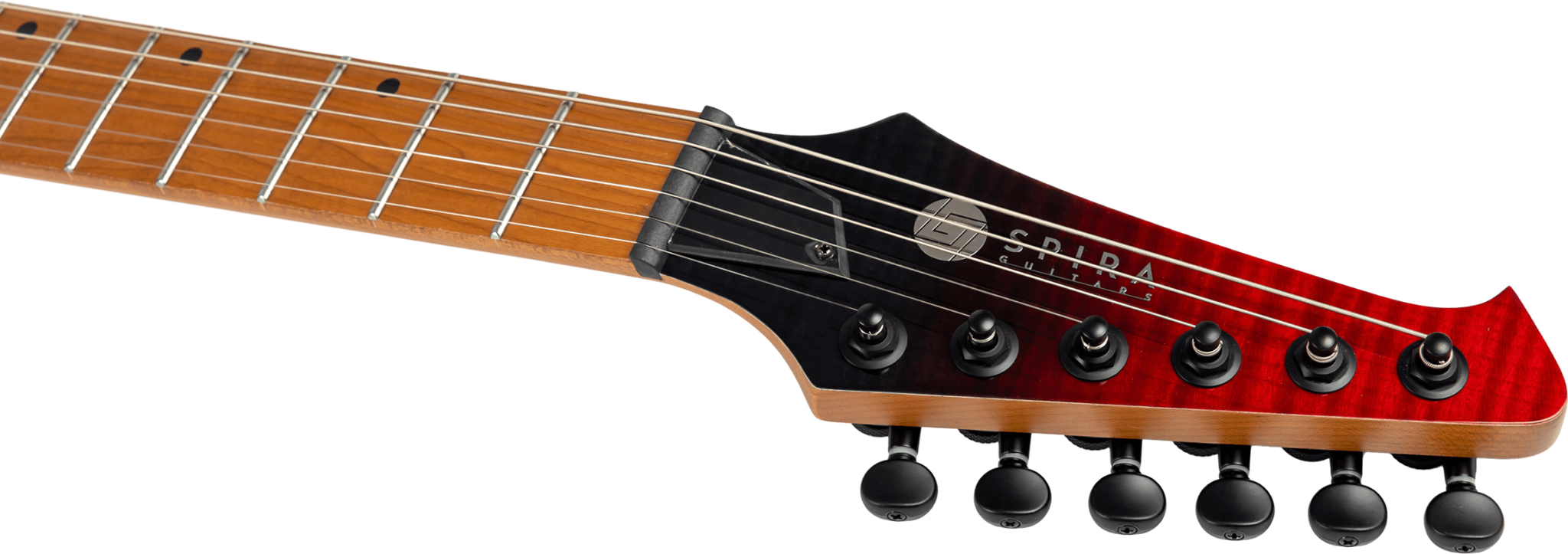 Spira Guitars S450 Trd 2h Ht Mn - Trans Red/black - Metalen elektrische gitaar - Variation 4