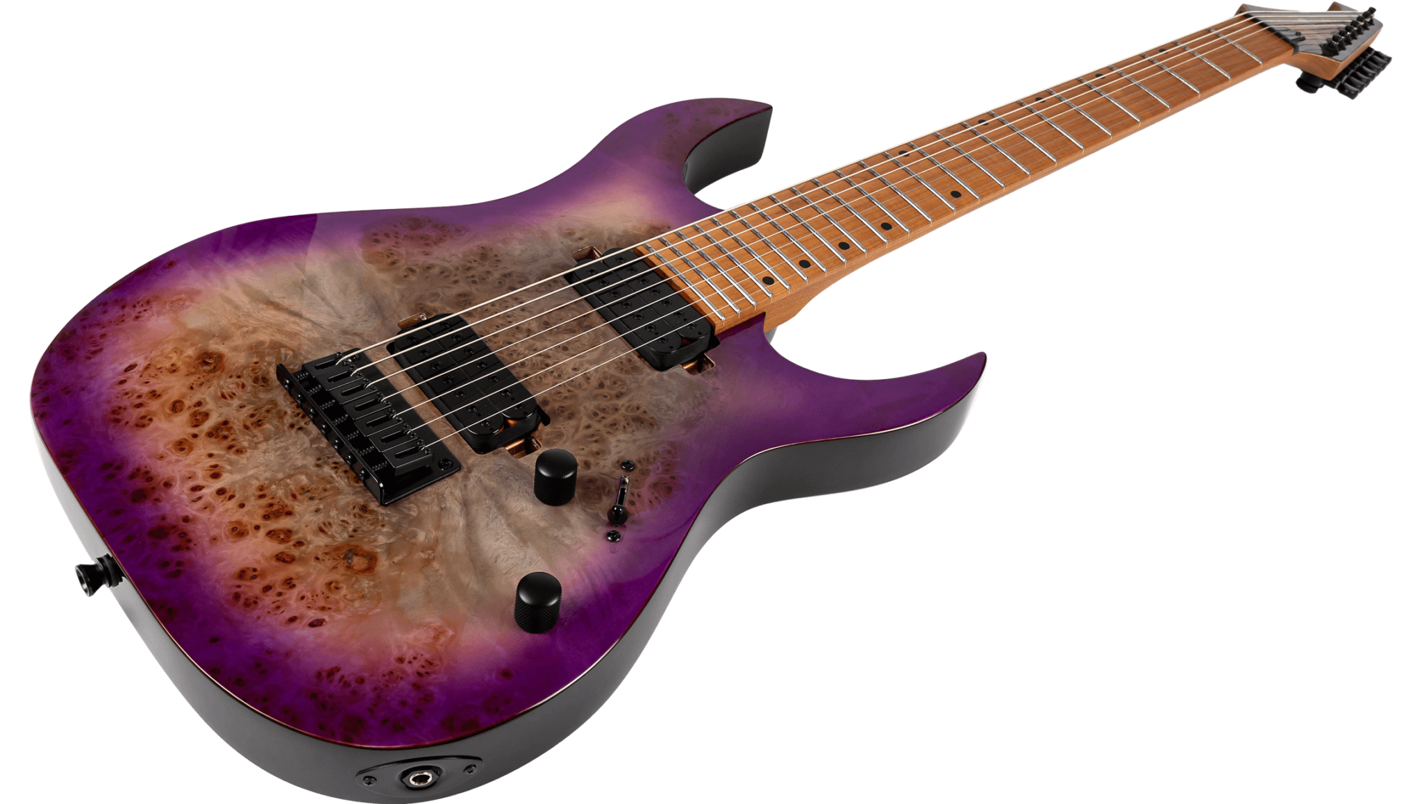 Spira Guitars S457 Tpp 7c Baritone 2h Ht Mn - Gloss Trans Purple - Bariton elektrische gitaar - Variation 2