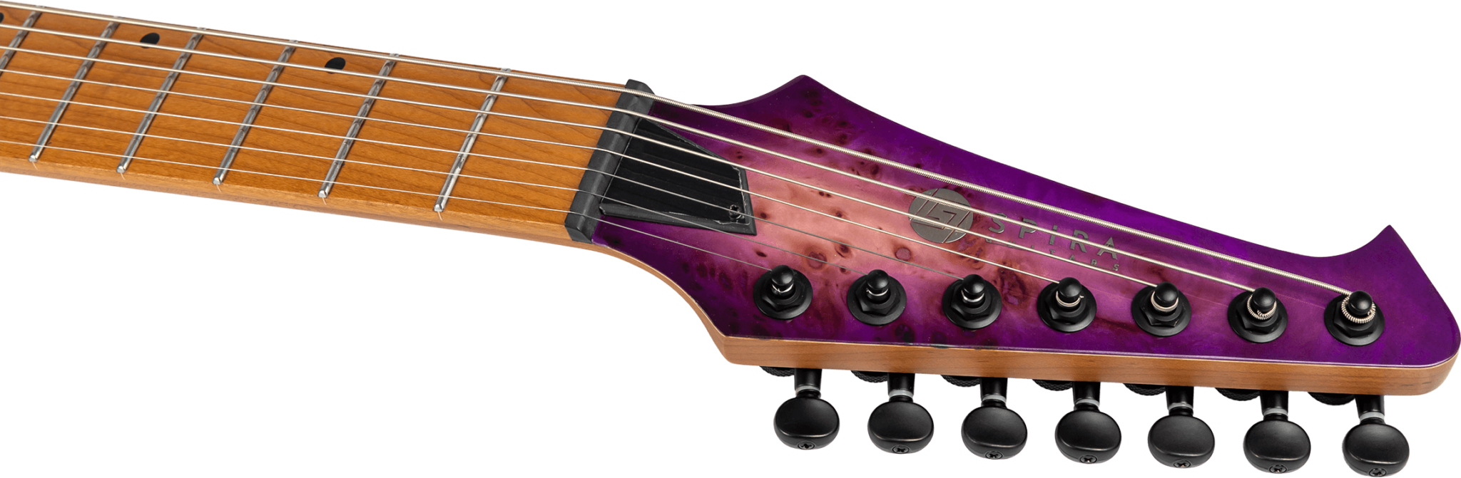Spira Guitars S457 Tpp 7c Baritone 2h Ht Mn - Gloss Trans Purple - Bariton elektrische gitaar - Variation 4