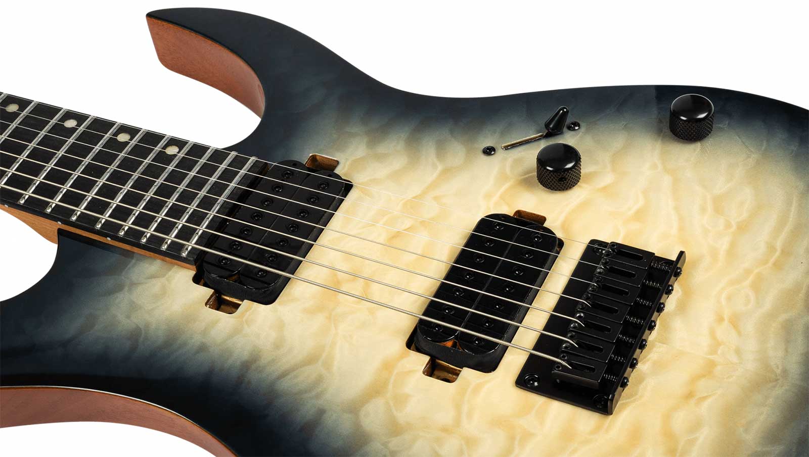 Spira Guitars S507 Qgy E 7c Baritone 2h Ht Eb - Trans Grey - 7-snarige elektrische gitaar - Variation 4