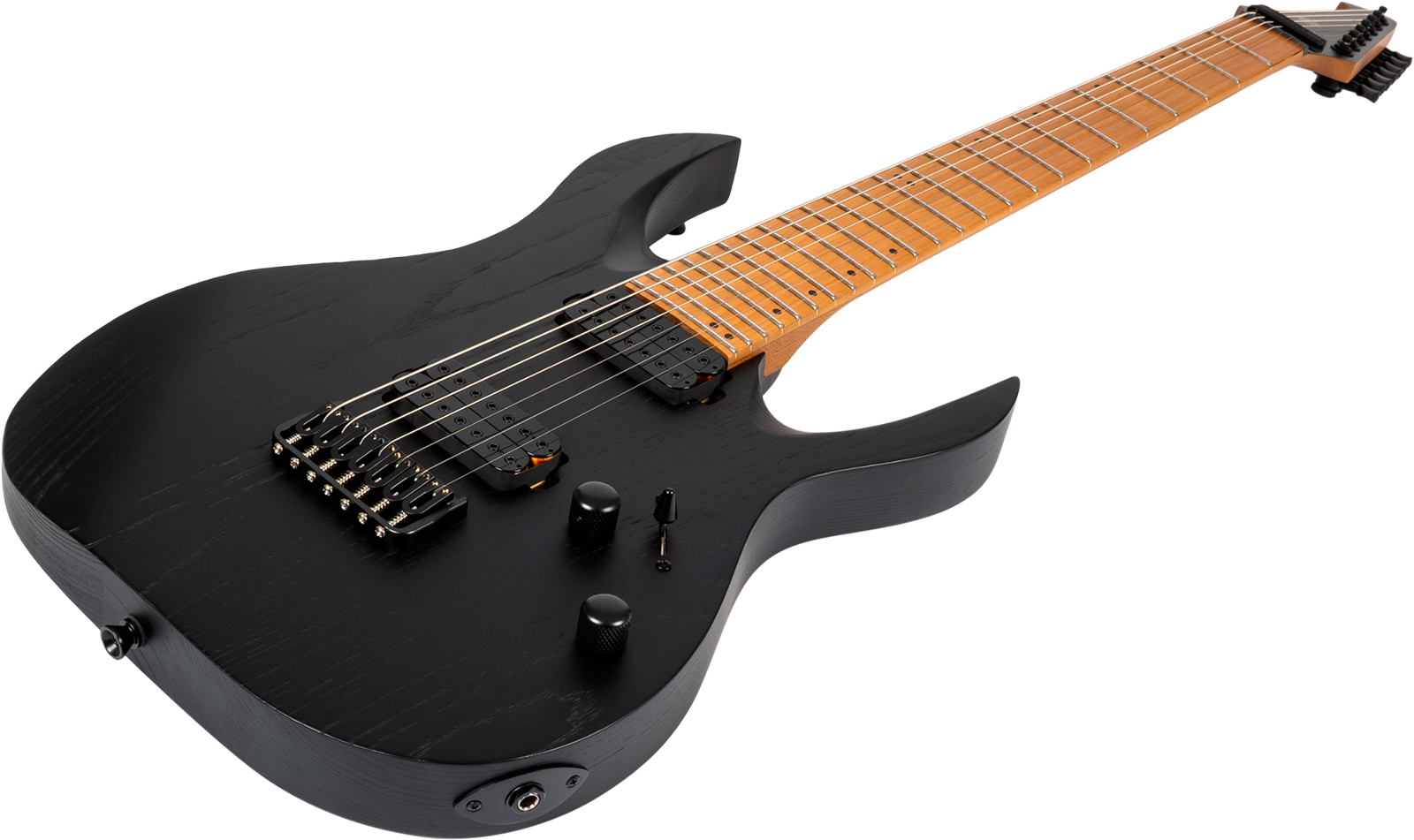 Spira Guitars S607 Abk 7c Baryton 2h Ht Eb - Stained Black - Bariton elektrische gitaar - Variation 2