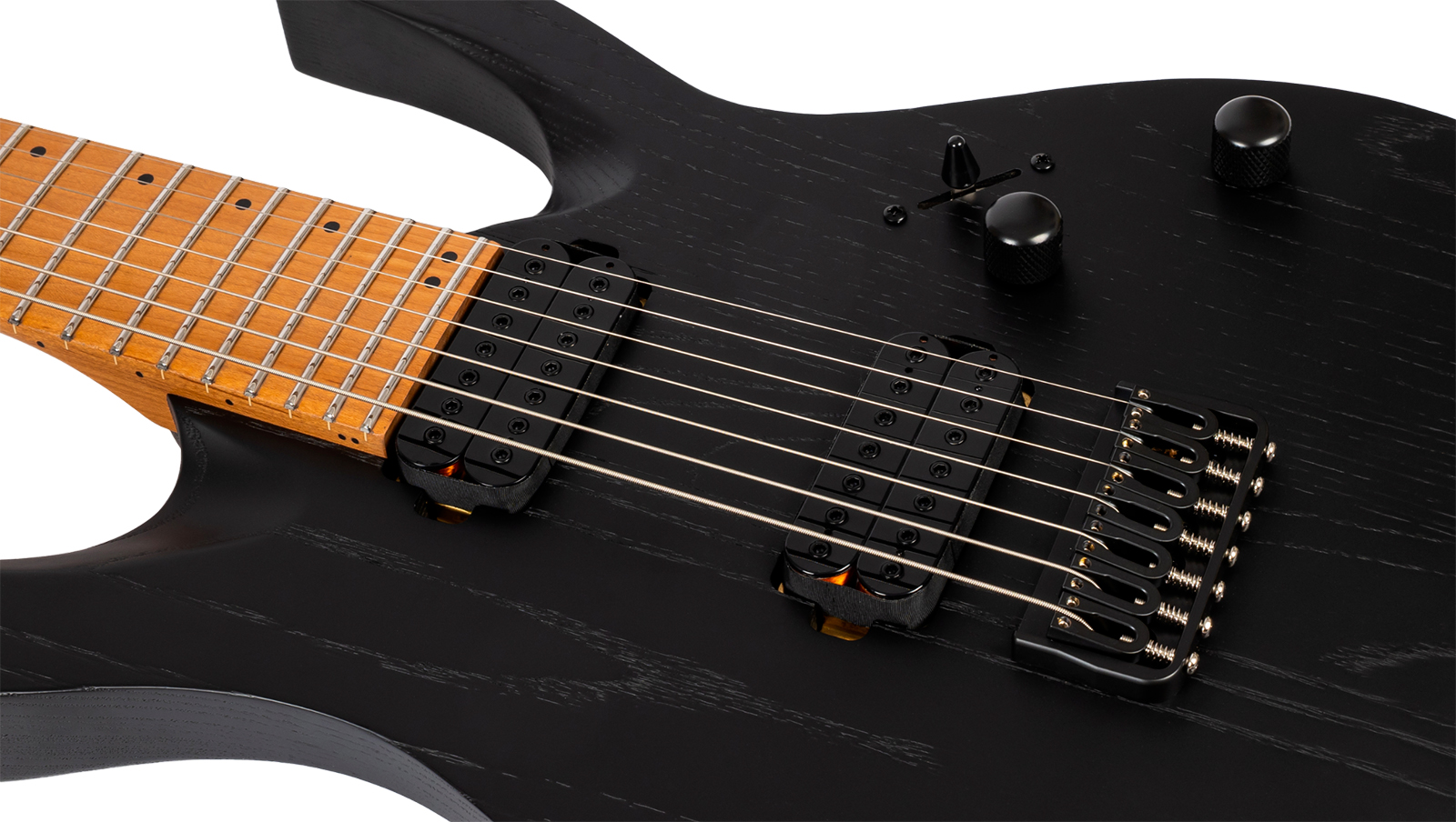 Spira Guitars S607 Abk 7c Baryton 2h Ht Eb - Stained Black - Bariton elektrische gitaar - Variation 3