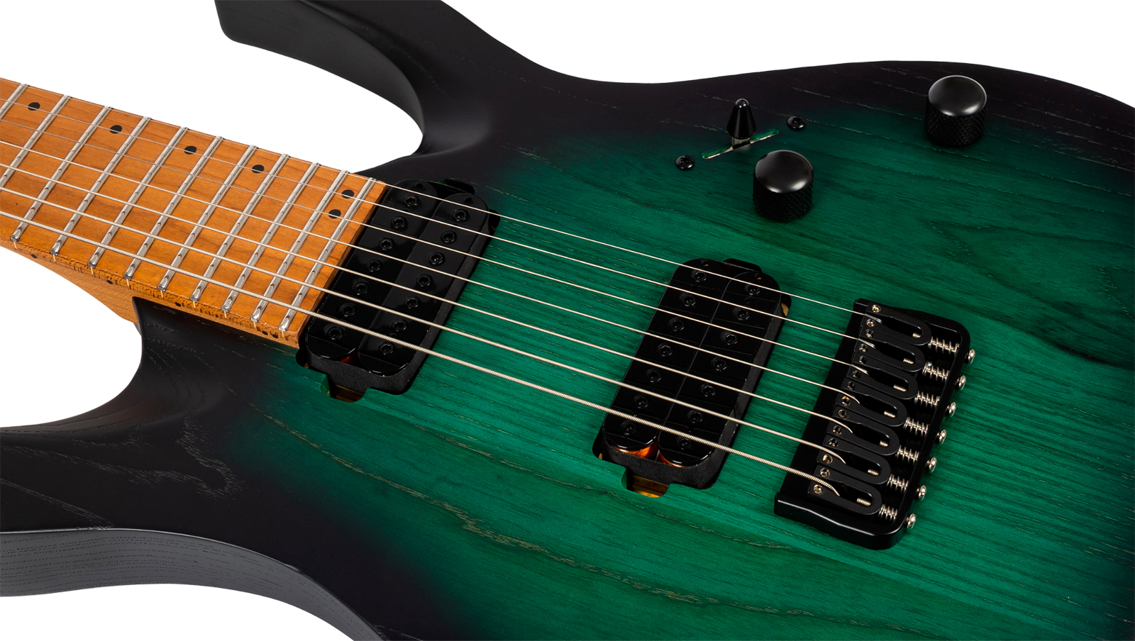 Spira Guitars S607 Agr 7c Baryton 2h Ht Eb - Stained Green - Bariton elektrische gitaar - Variation 3