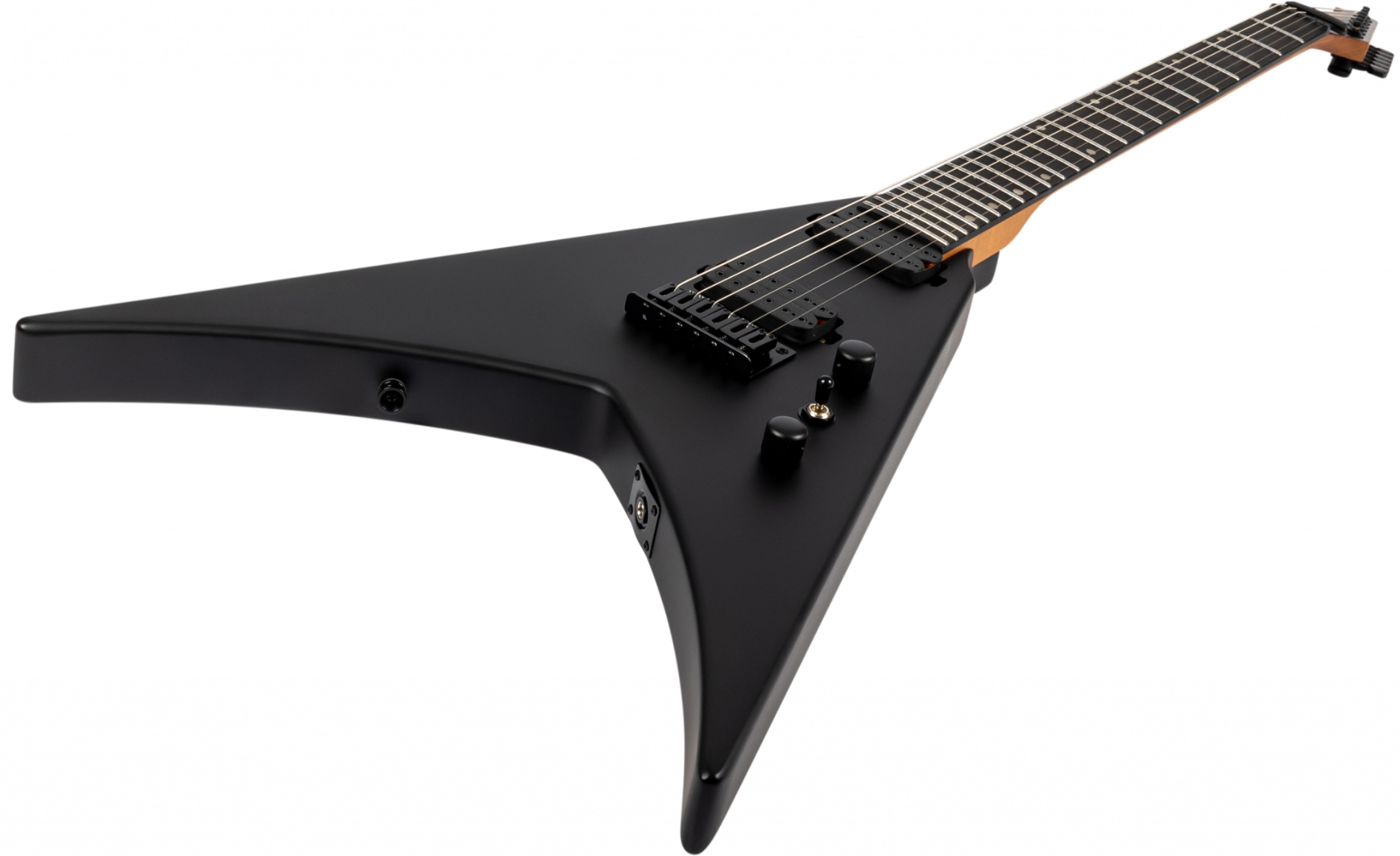 Spira Guitars V400 Mbk 2h Ht Eb - Satin Black - Metalen elektrische gitaar - Variation 2
