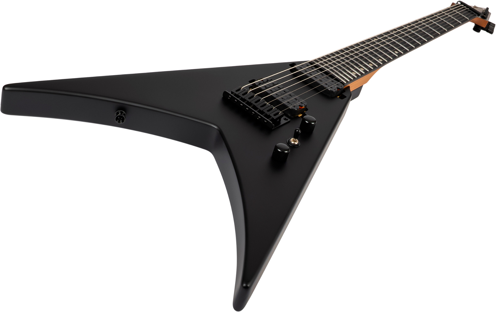 Spira Guitars V407 Mbk 7c 2h Ht Eb - Black Satin - Metal elektrische gitaar - Variation 2