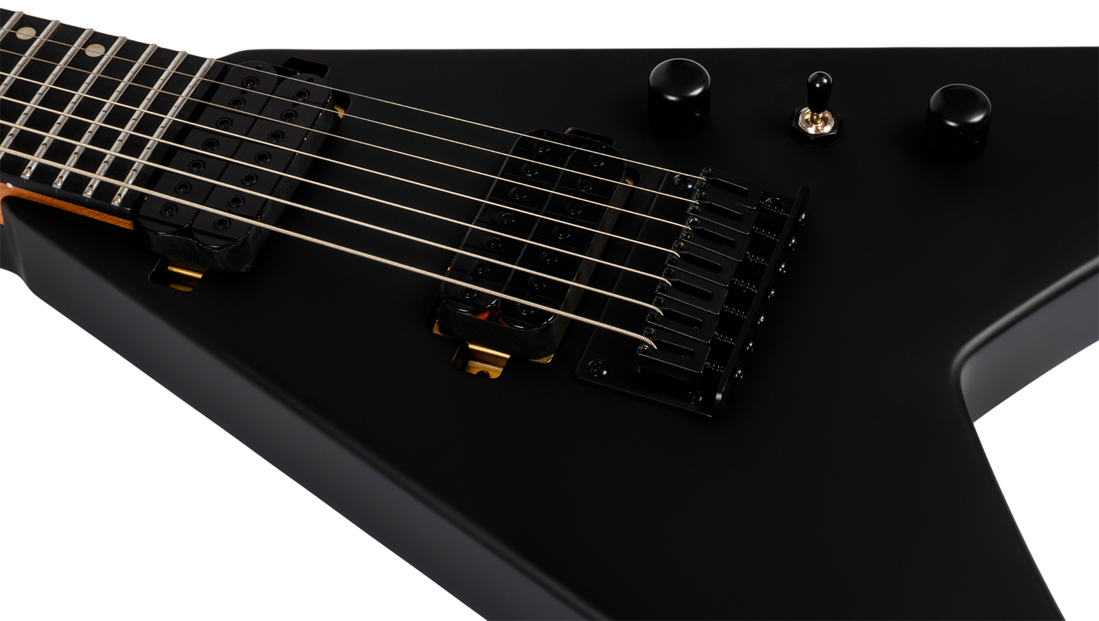 Spira Guitars V407 Mbk 7c 2h Ht Eb - Black Satin - Metal elektrische gitaar - Variation 3