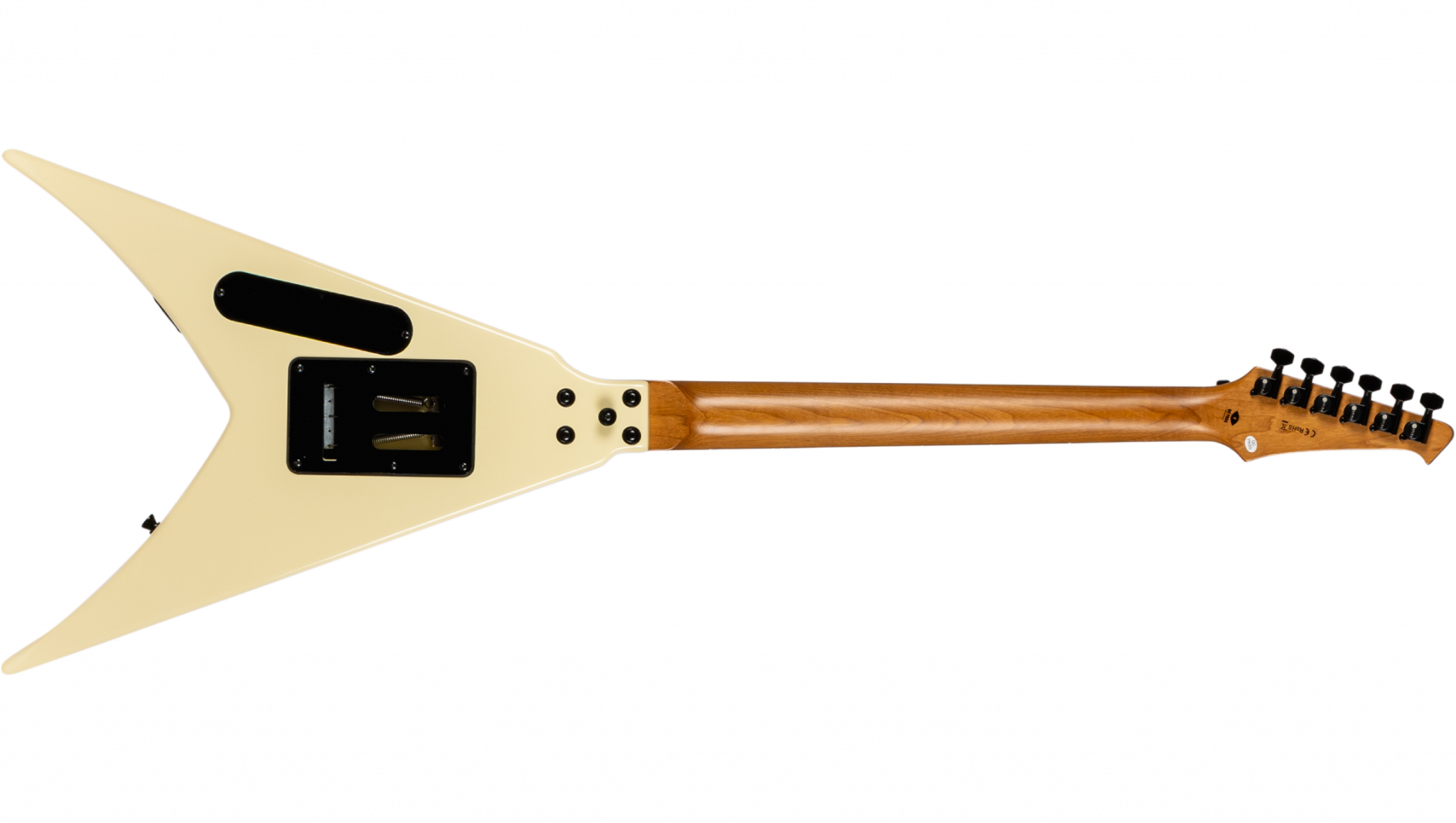 Spira Guitars V420 Awh 2h Trem Eb - Antique White Stripe - Metal elektrische gitaar - Variation 1
