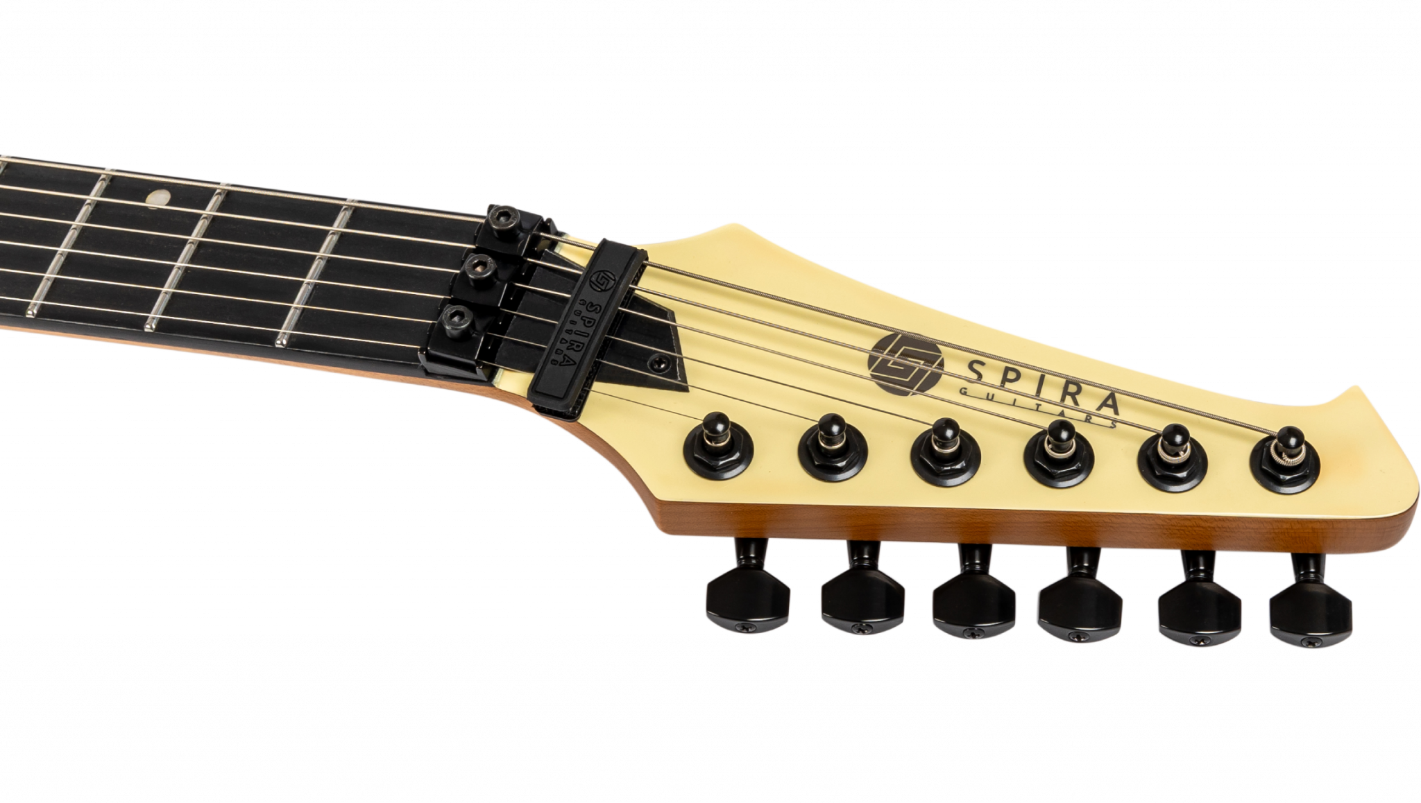 Spira Guitars V420 Awh 2h Trem Eb - Antique White Stripe - Metal elektrische gitaar - Variation 4