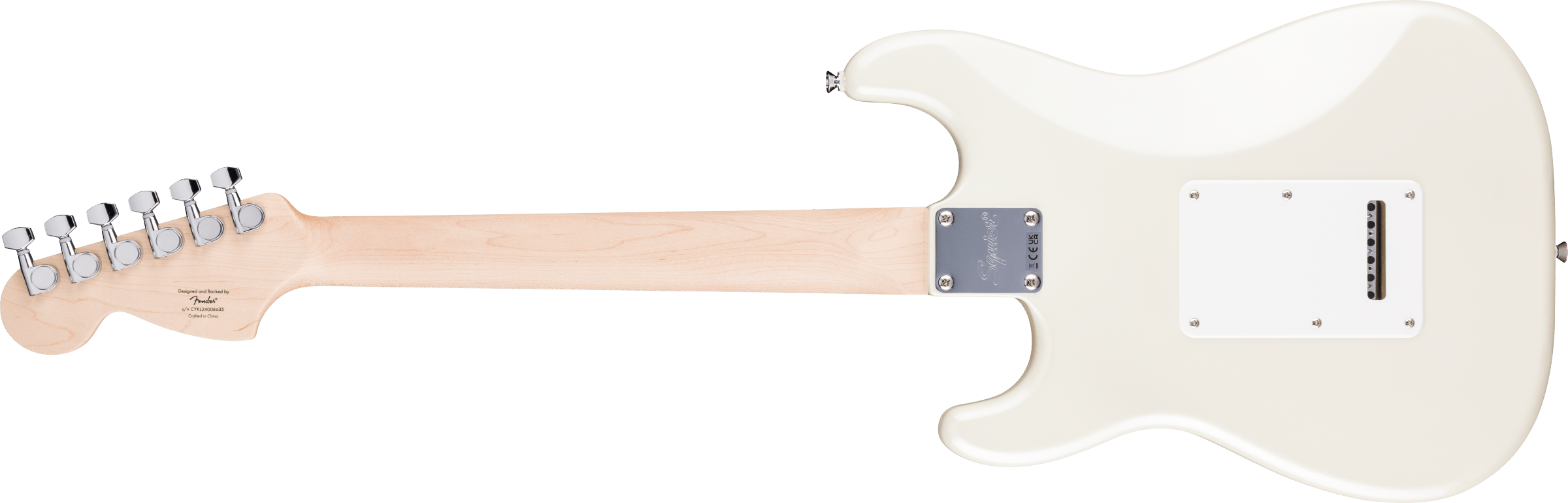 Squier Affinity Strat Junior Ltd Hss Trem Mn - Pearl White - Elektrische gitaar in Strat vorm - Variation 1