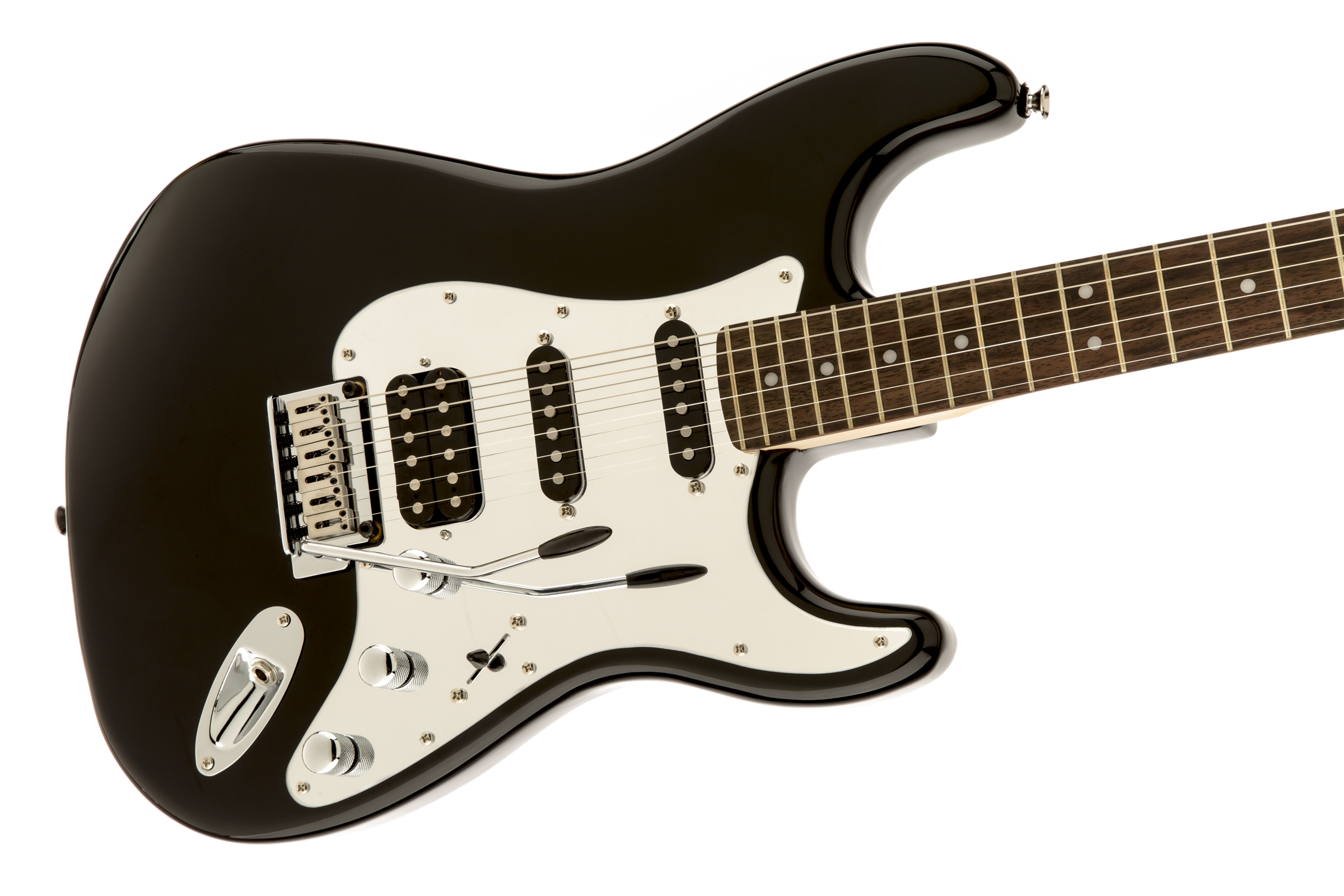 Squier Black & Chrome Standard Strat Hss (lau) - Black - Elektrische gitaar in Str-vorm - Variation 1