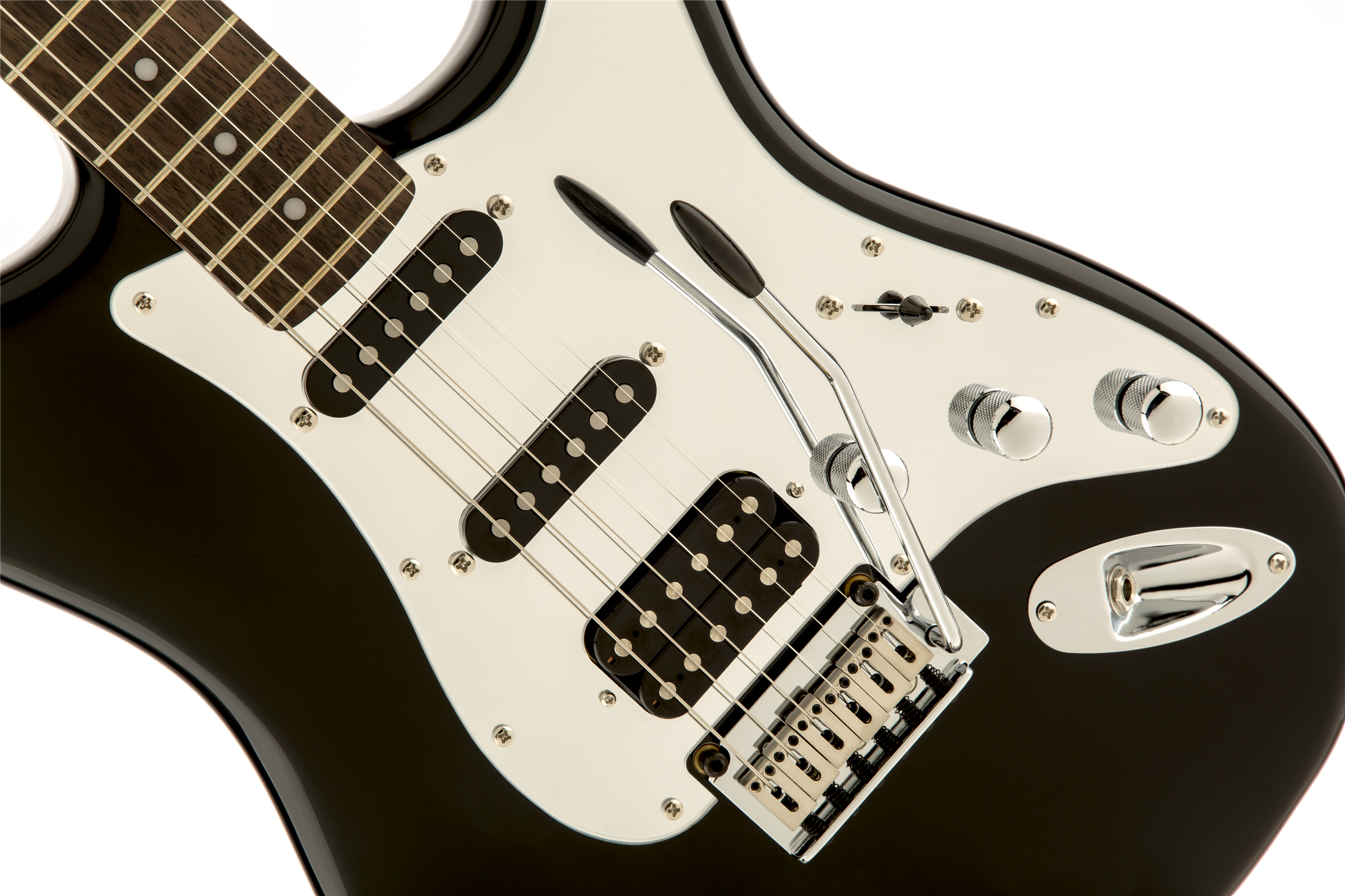Squier Black & Chrome Standard Strat Hss (lau) - Black - Elektrische gitaar in Str-vorm - Variation 2