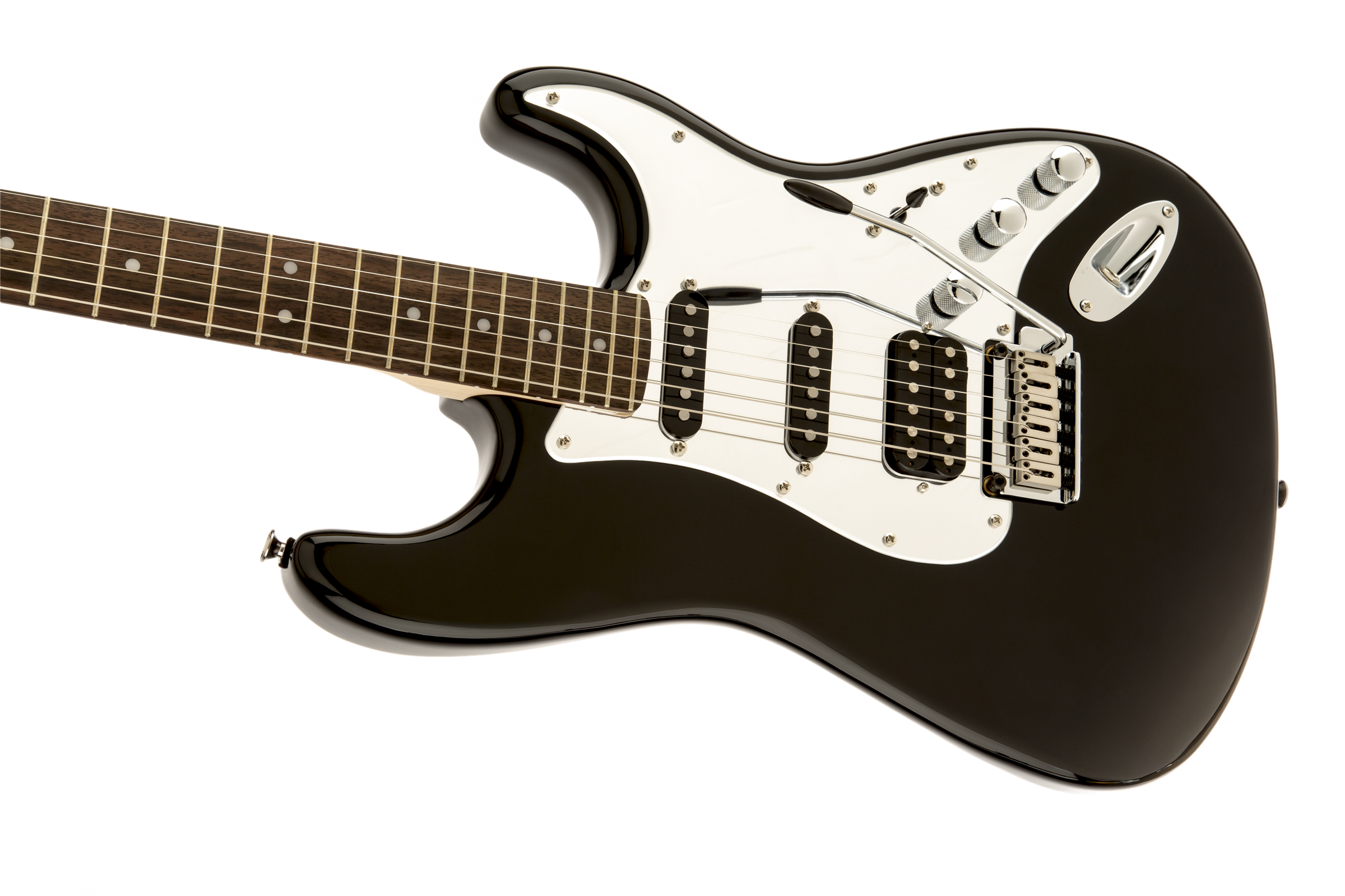 Squier Black & Chrome Standard Strat Hss (lau) - Black - Elektrische gitaar in Str-vorm - Variation 3