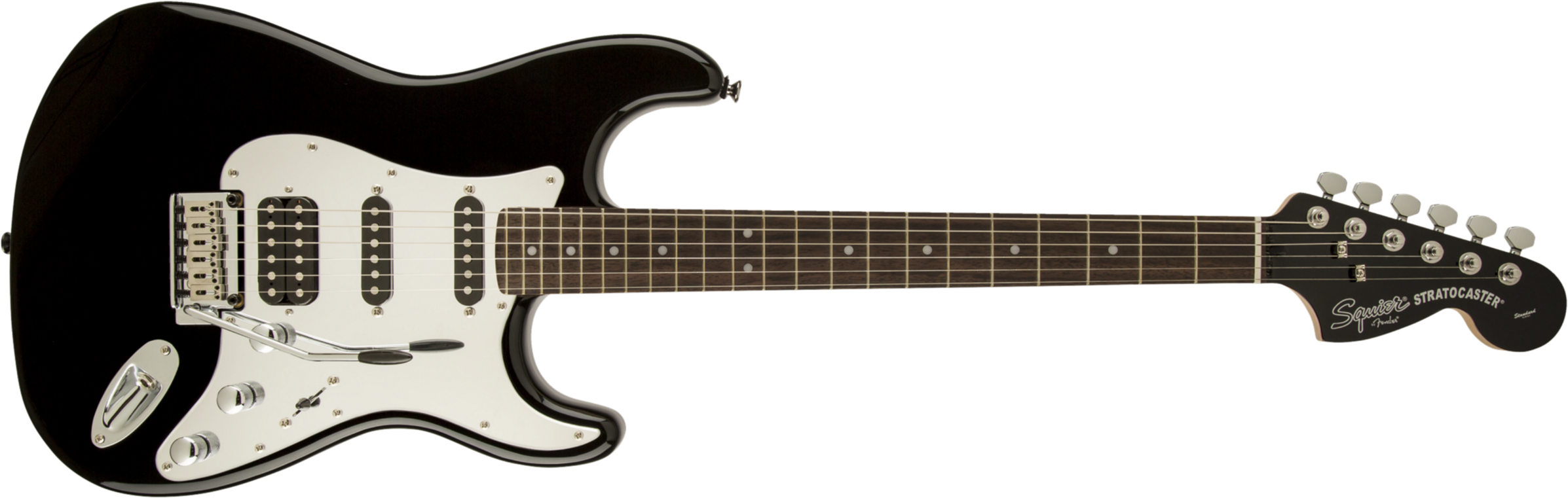 Squier Black & Chrome Standard Strat Hss (lau) - Black - Elektrische gitaar in Str-vorm - Main picture
