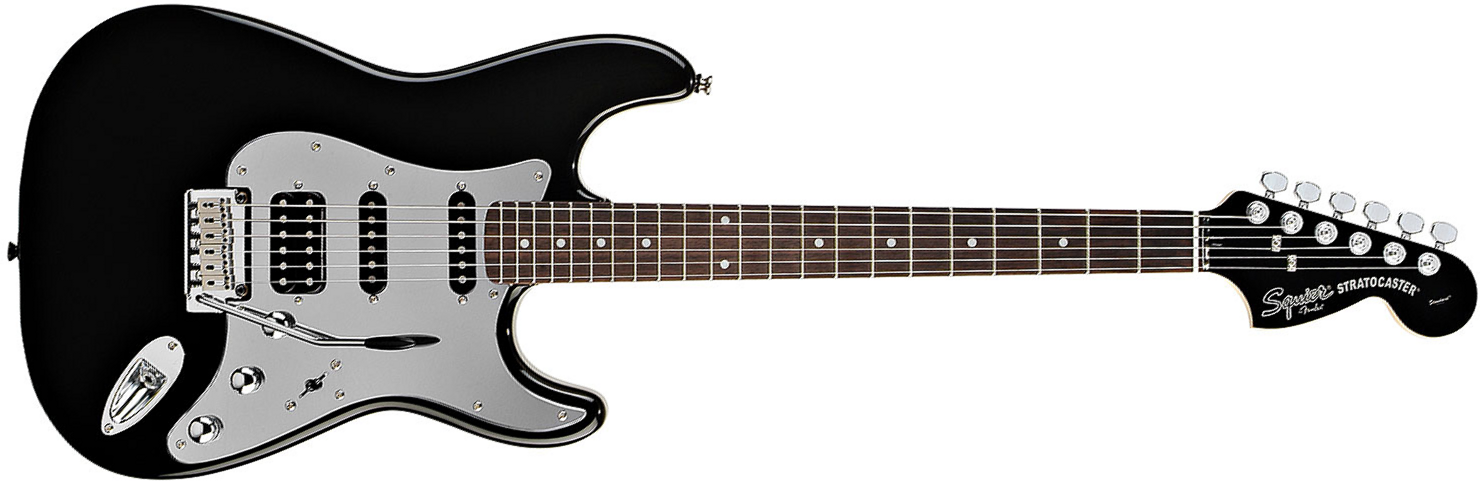 Squier Black & Chrome Standard Strat Hss (rw) - Black - Elektrische gitaar in Str-vorm - Main picture