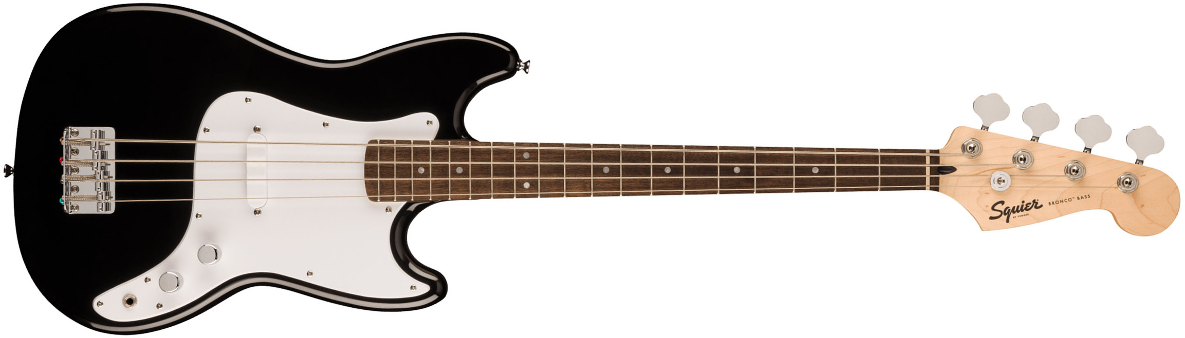 Squier Bronco Bass Sonic Lau - Black - Solid body elektrische bas - Main picture