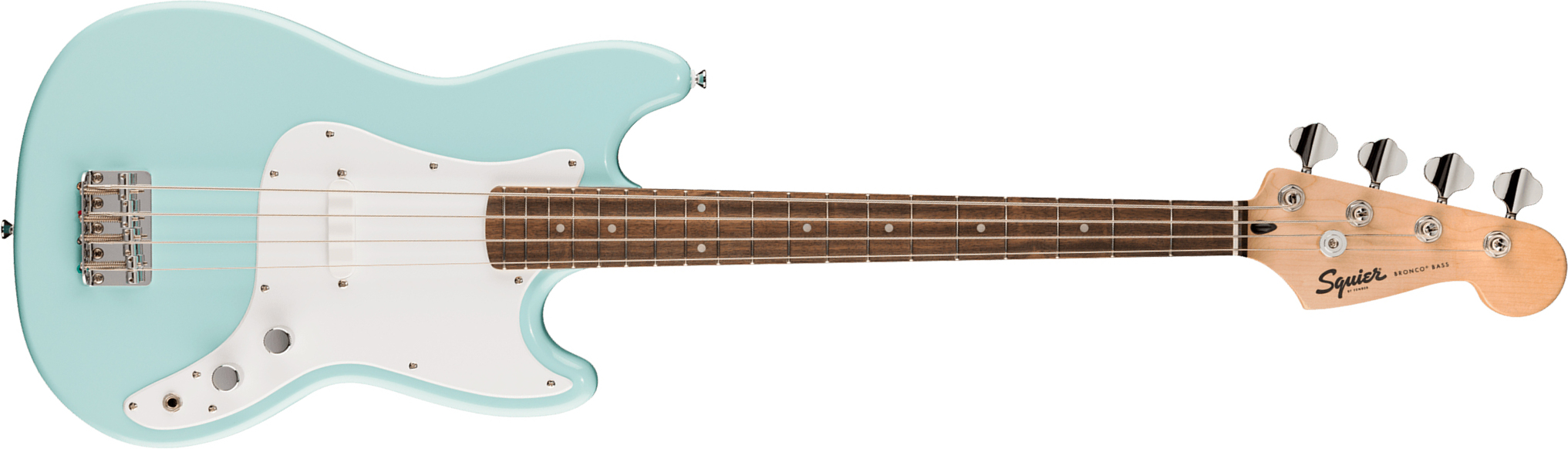 Squier Bronco Bass Sonic Lau - Daphne Blue - Solid body elektrische bas - Main picture