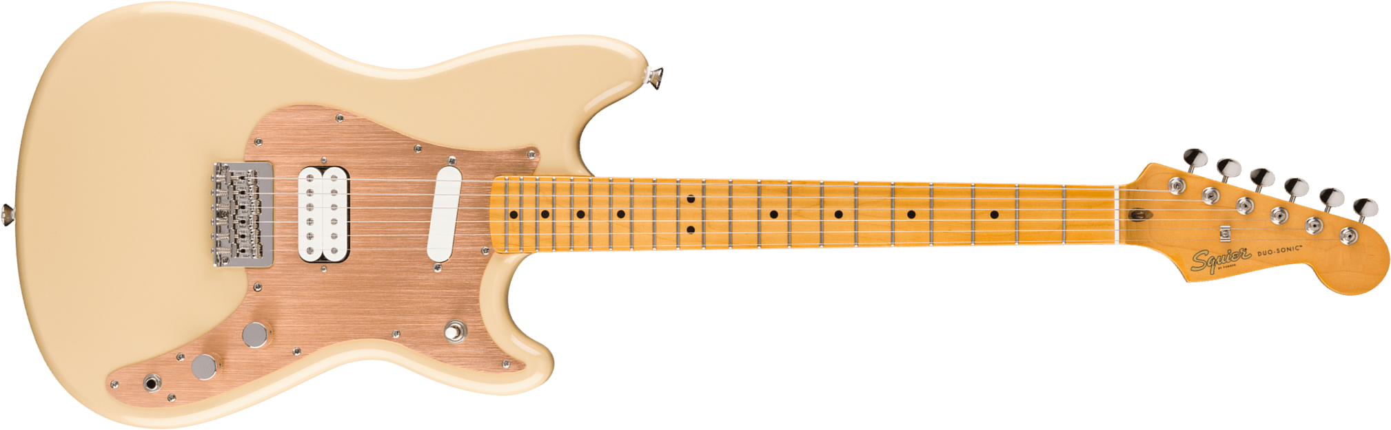 Squier Duo-sonic Hs Classic Vibe Shsc Ht Lau - Desert Sand - Retro-rock elektrische gitaar - Main picture