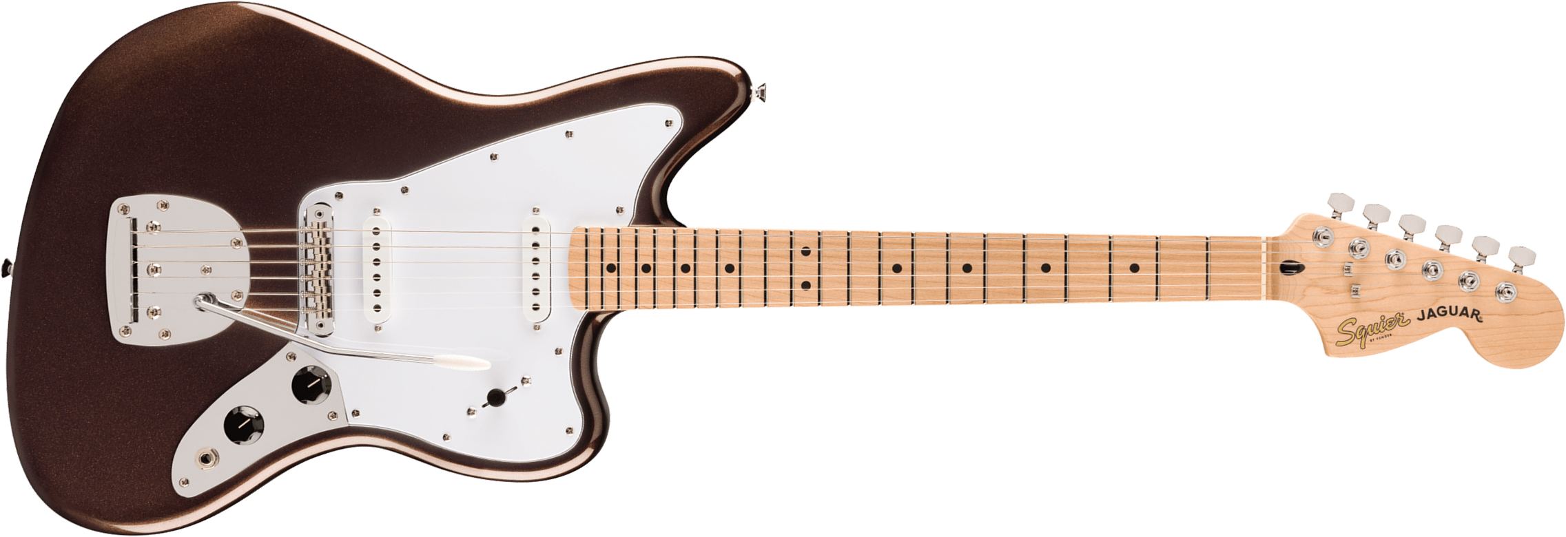 Squier Jaguar Affinity 2s Trem Lau - Mystic Metallic Brown - Retro-rock elektrische gitaar - Main picture