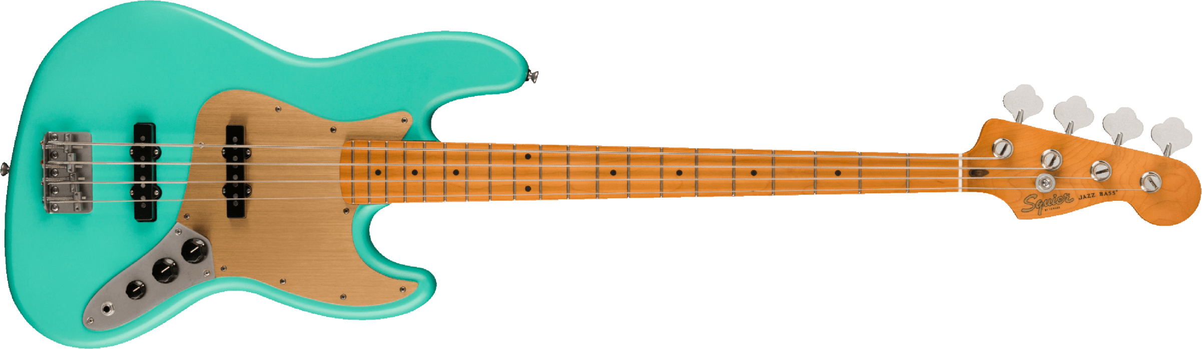 Squier Jazz Bass 40th Anniversary Gold Edition Mn - Satin Seafoam Green - Solid body elektrische bas - Main picture