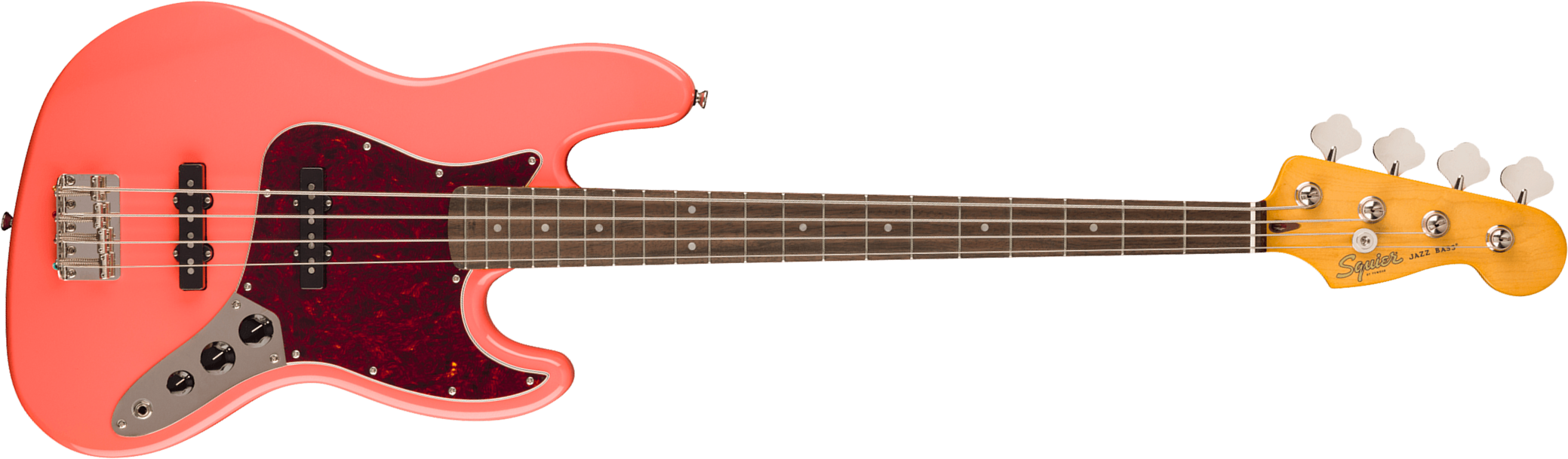 Squier Jazz Bass 60s Classic Vibe Lau - Tahitian Coral - Solid body elektrische bas - Main picture