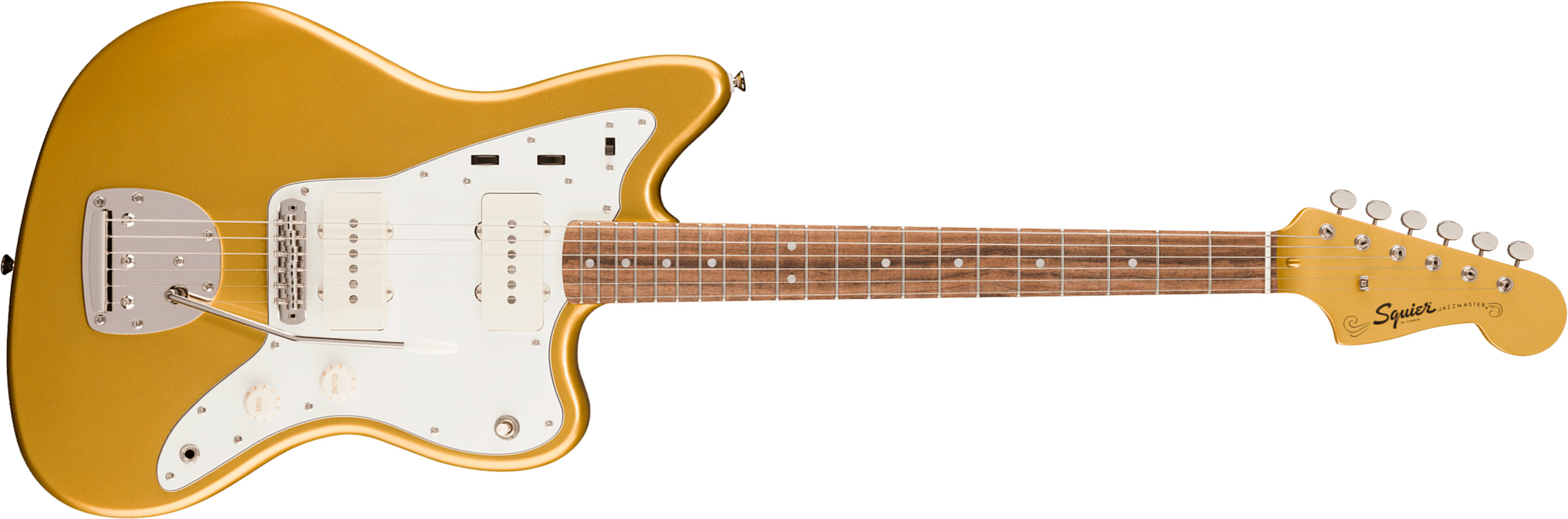 Squier Jazzmaster Classic Vibe 60s Fsr Ltd 2s Trem Lau - Aztec Gold Matching Headstock - Retro-rock elektrische gitaar - Main picture