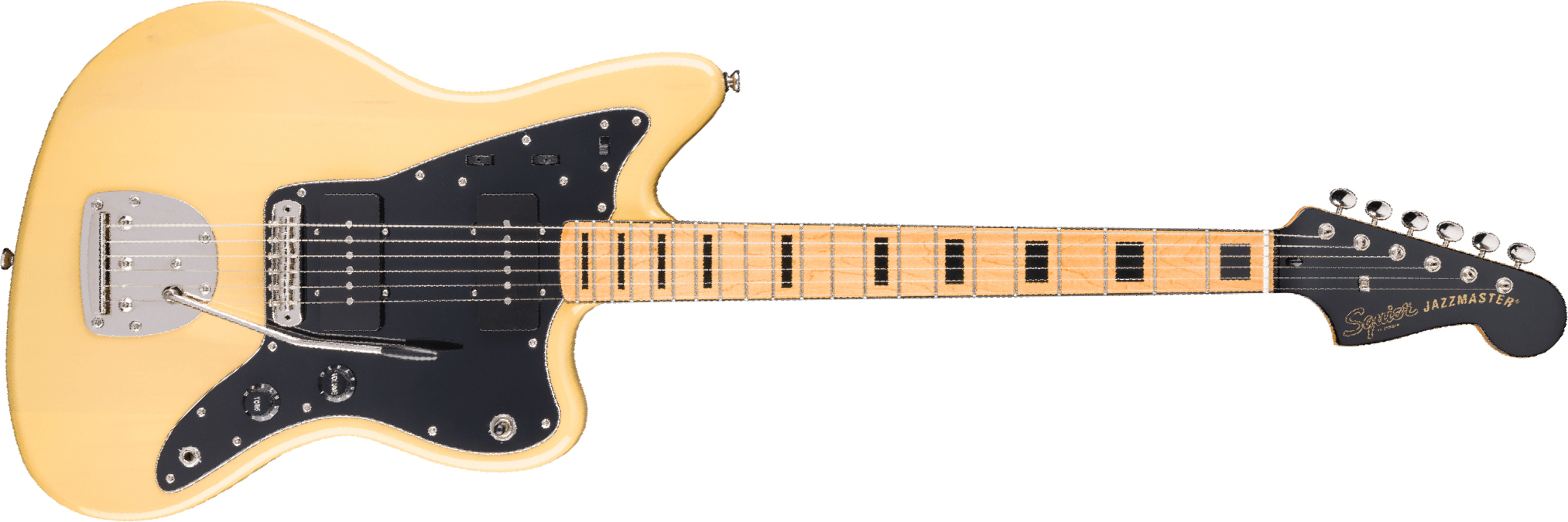 Squier Jazzmaster Classic Vibe '70s Fsr Ltd 2s Trem Mn - Vintage Blonde - Retro-rock elektrische gitaar - Main picture