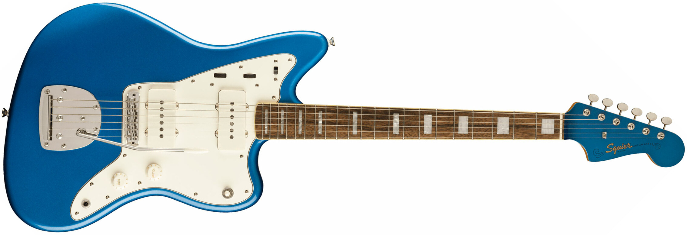 Squier Jazzmaster Classic Vibe '70s Fsr Ltd Lau - Lake Placid Blue W/ Matching Headstock - Retro-rock elektrische gitaar - Main picture