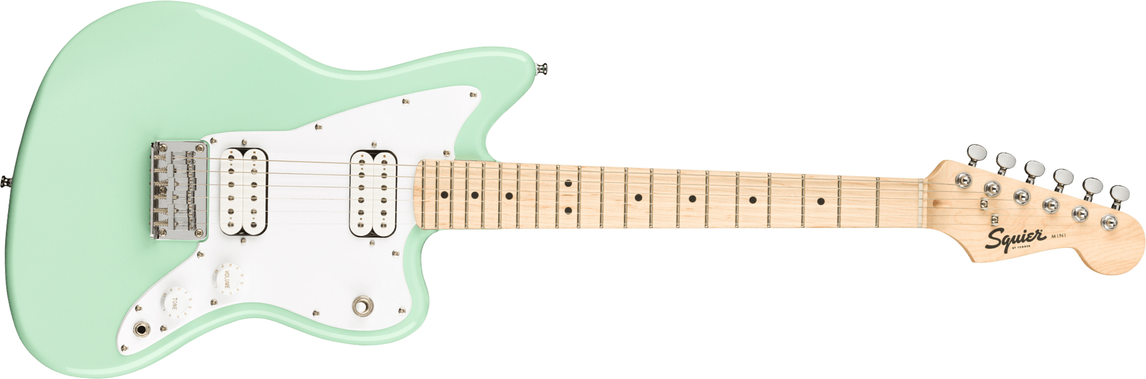Squier Mini Jazzmaster Bullet Hh Ht Mn - Surf Green - Elektrische gitaar voor kinderen - Main picture