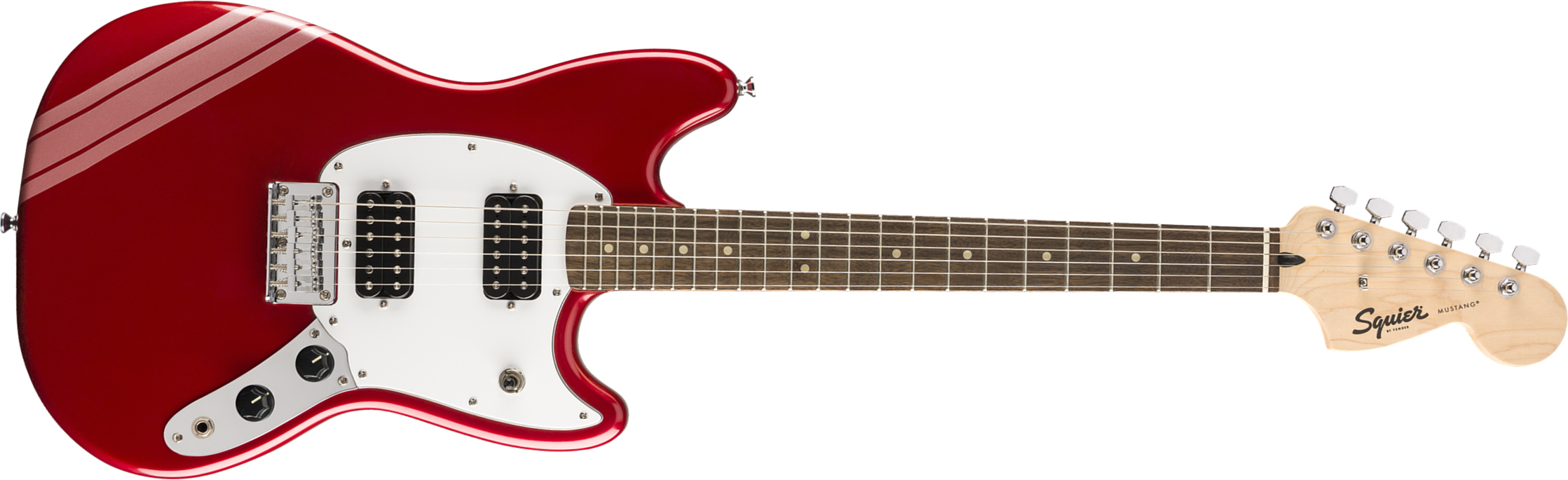 Squier Mustang Bullet Competition Hh Fsr Ht Lau - Candy Apple Red - Retro-rock elektrische gitaar - Main picture