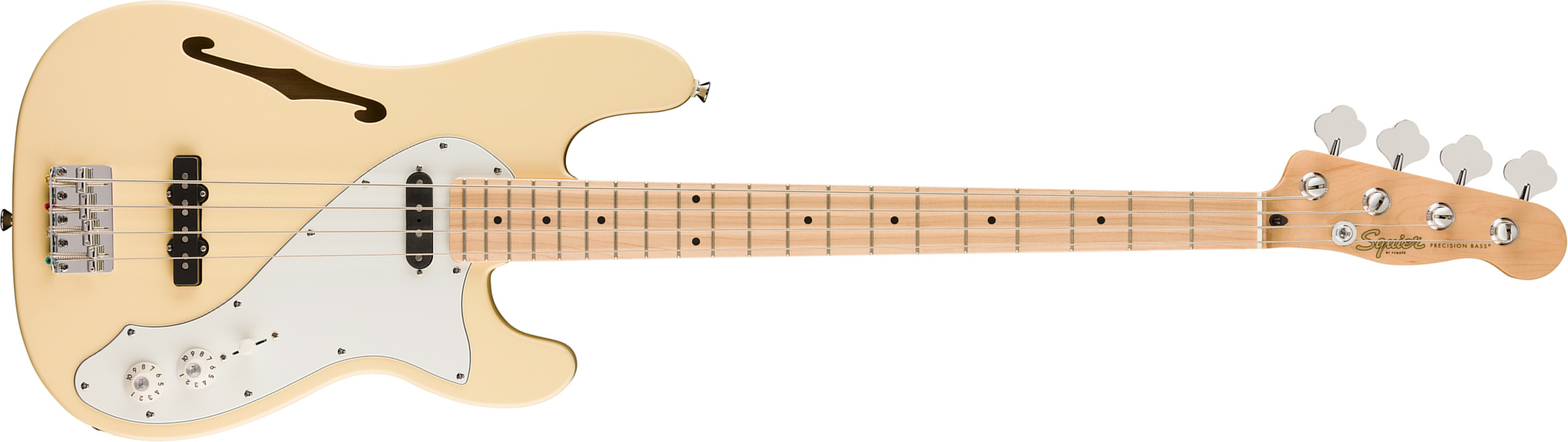 Squier Precision Bass Thinline Sj Paranormal Mn - Vintage White - Solid body elektrische bas - Main picture