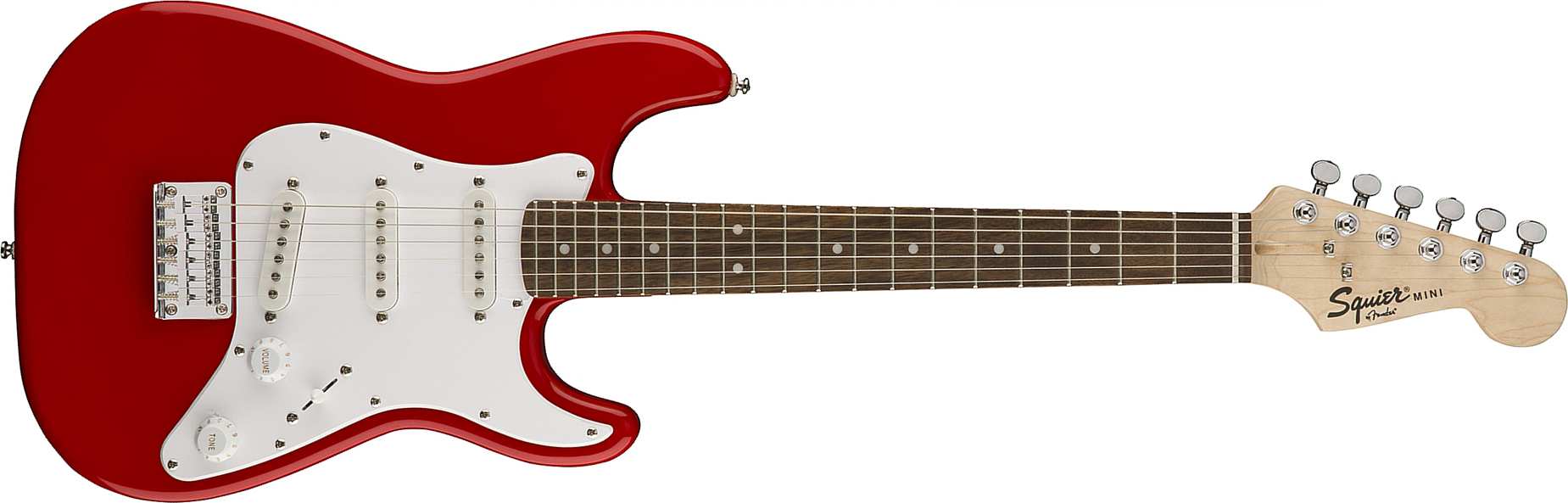 Squier Squier Mini Strat V2 Ht Sss Lau - Torino Red - Elektrische gitaar voor kinderen - Main picture