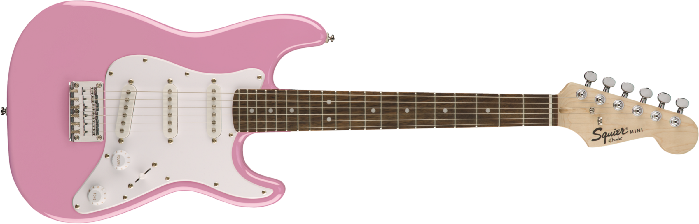 Squier Squier Mini Strat V2 Ht Sss Lau - Pink - Elektrische gitaar voor kinderen - Main picture