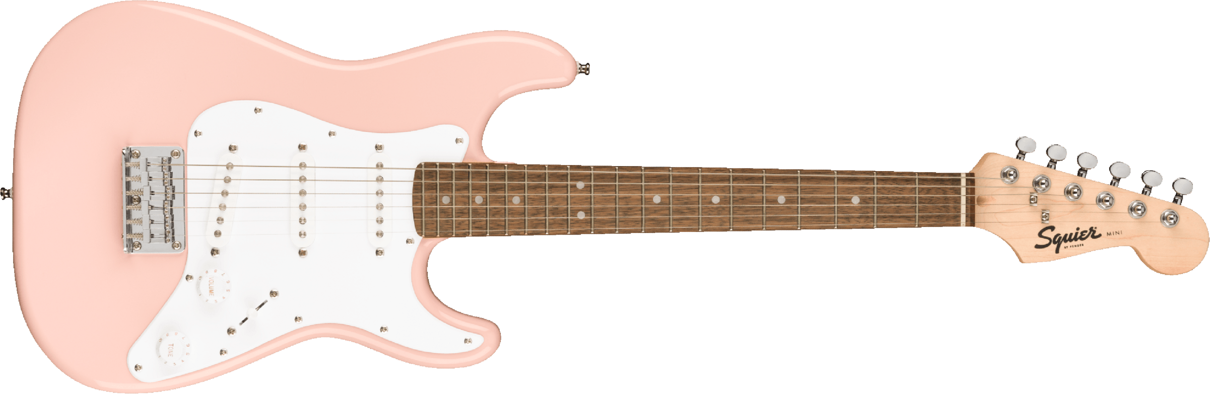 Squier Squier Mini Strat V2 Ht Sss Lau - Shell Pink - Elektrische gitaar voor kinderen - Main picture