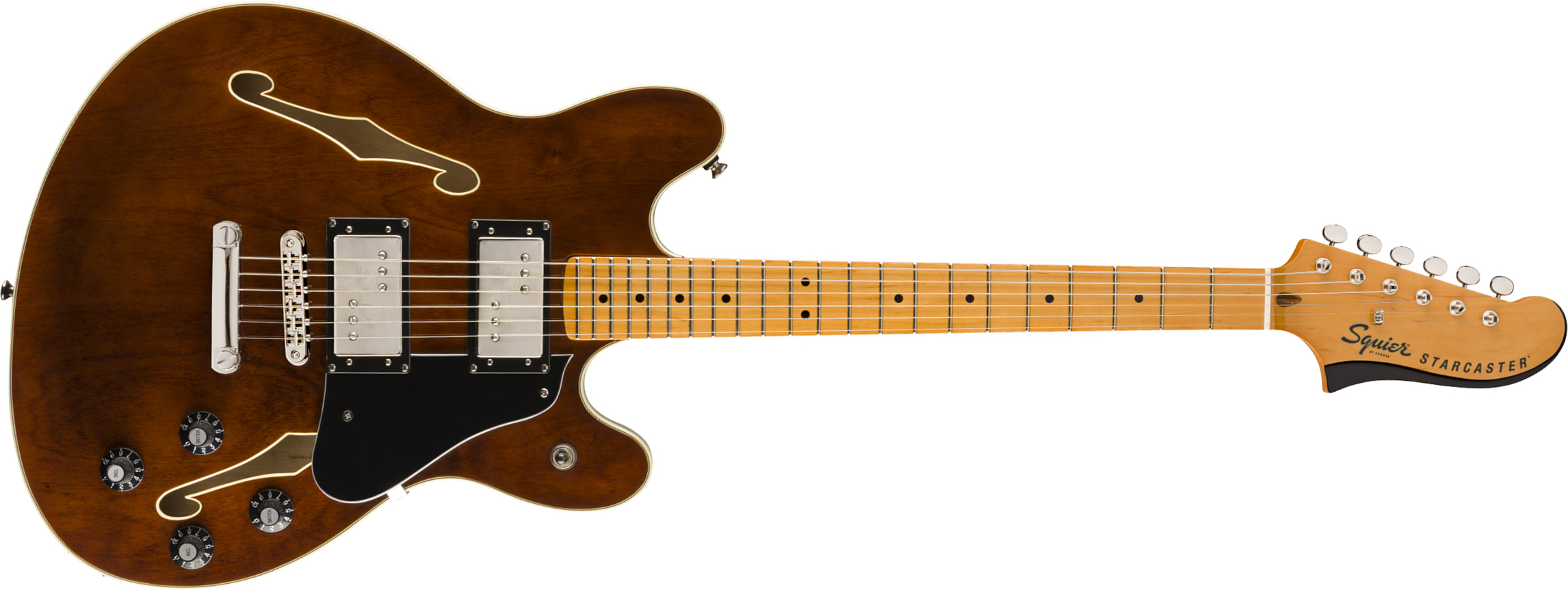 Squier Starcaster Classic Vibe 2019 Hh Ht Mn - Walnut - Semi hollow elektriche gitaar - Main picture